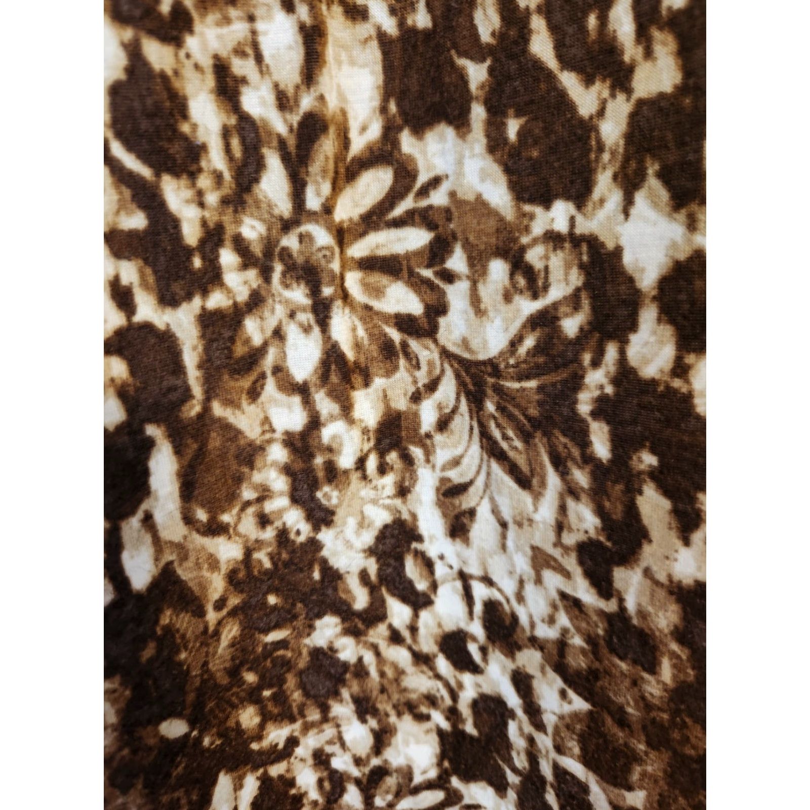 Vintage VINTAGE White Stag Brown Floral Braided Trim Casual Top Shirt XXL 20 Women Blouse 3/4 Sleeve Round Neck Polyester Easy Care Size XXL / US 16-18 / IT 52-54 - 3 Thumbnail
