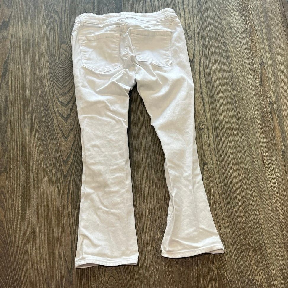 Loft Ann Taylor LOFT Curvy High Rise Kick Crop Jeans White 25/0 P Size 25" / US 0 / IT 36 - 10 Thumbnail