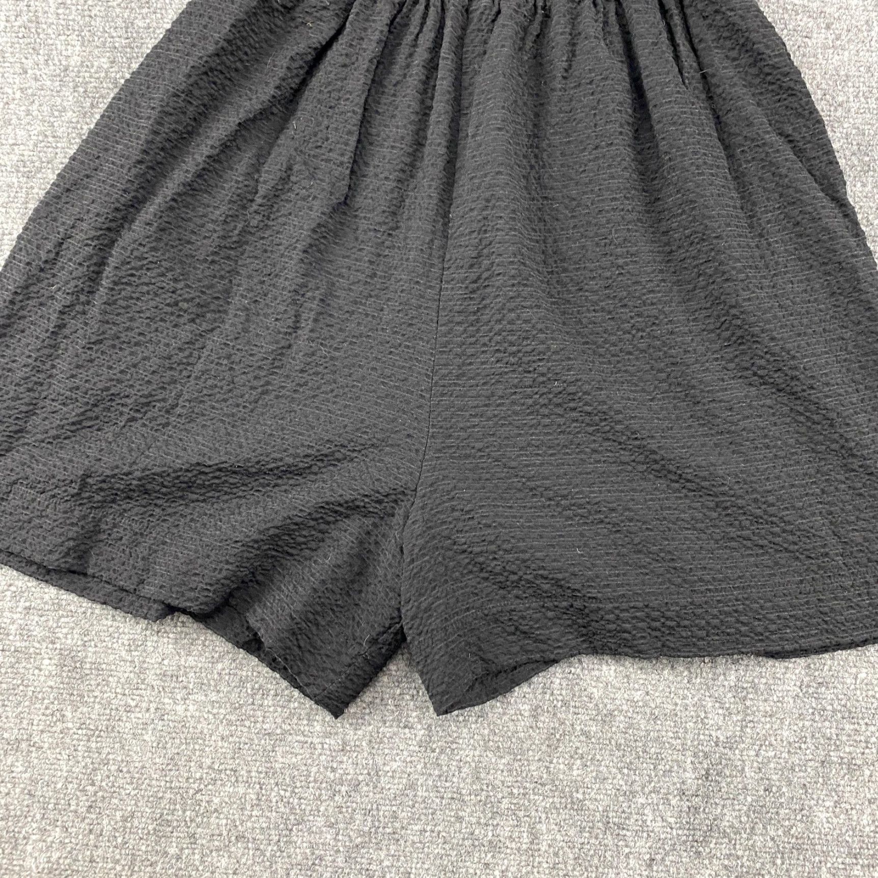 Anthropologie Anthropologie Romper Womens Small Black Textured Puff Sleeve Elastic Waist Boho Size 28" / US 6 / IT 42 - 6 Thumbnail