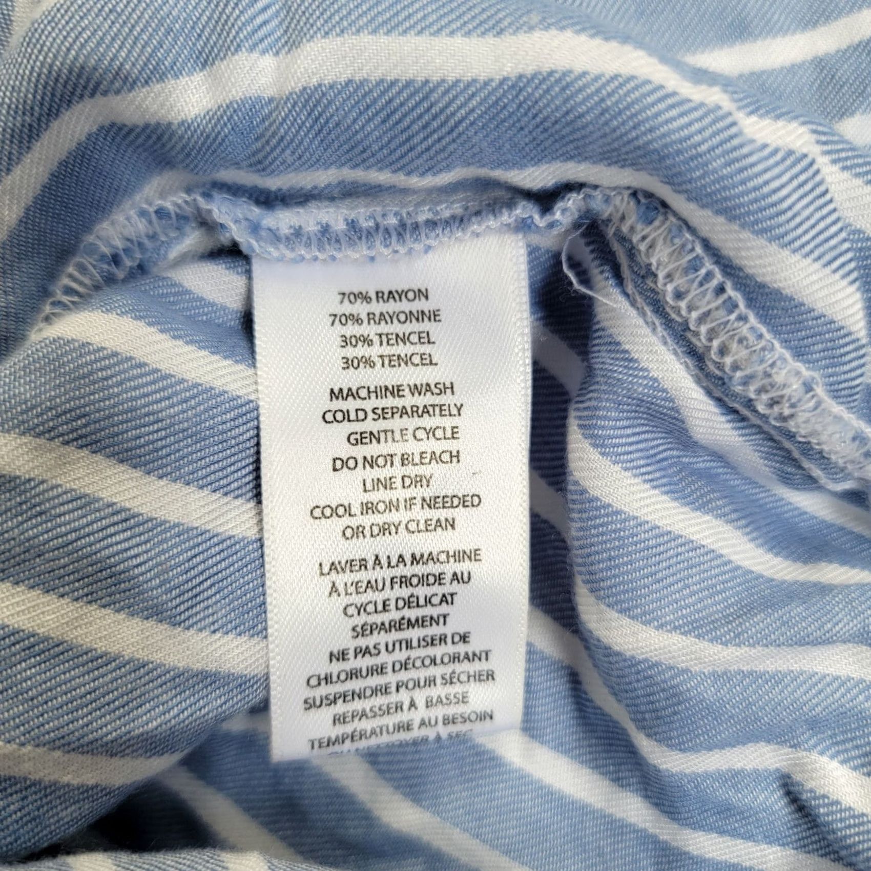 Vintage Beach Lunch Lounge Women's XL Blue White Striped Button Down Shirt Blouse Top Size XL / US 12-14 / IT 48-50 - 4 Thumbnail