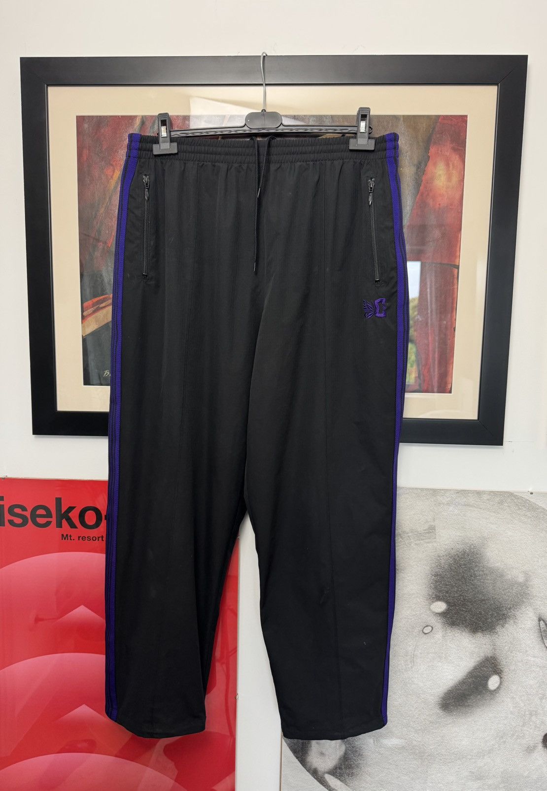 Needles Needles x DC Shoes Track Pants - Black Purple Japanese Rare Size US 33 - 1 Thumbnail