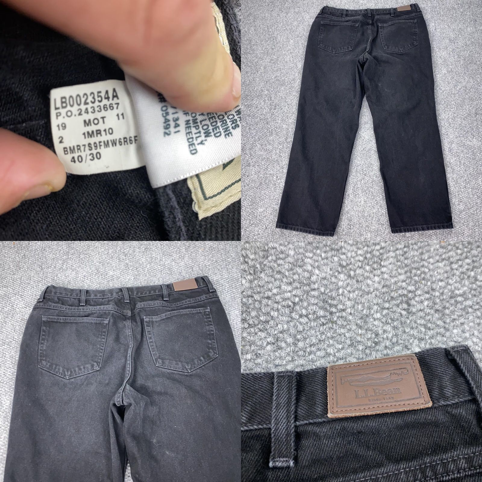 Vintage VINTAGE? No — Wait, actually not vintage. LL Bean Jeans Mens 40x30 Black Classic Fit Straight Leg Denim Pants Size US 40 / EU 56 - 8 Thumbnail