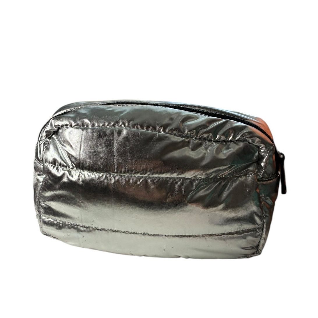 Moncler Moncler Quilted Metallic Silver Pouch Cosmetic Travel Case Size ONE SIZE - 2 Thumbnail