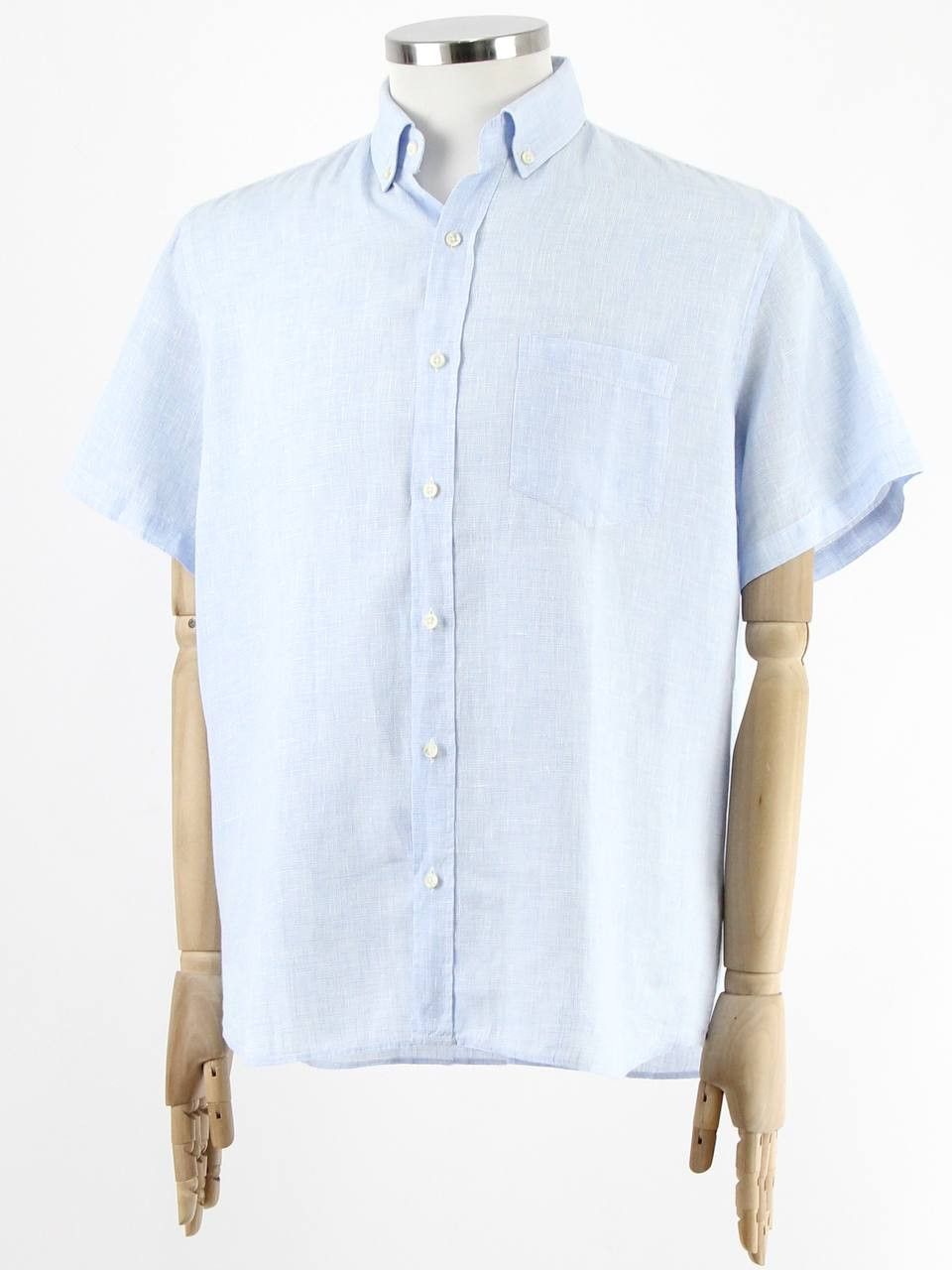 Figaret FIGARET Linen shirt with small check pattern Size US L / EU 52-54 / 3 - 2 Thumbnail