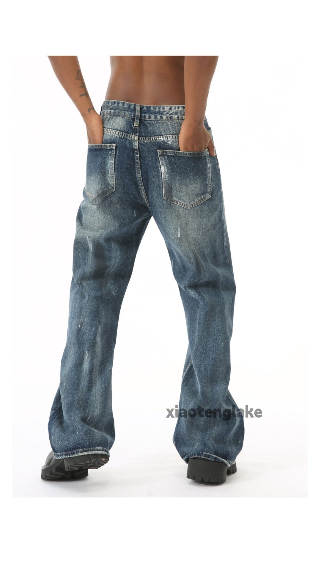 Jean × Vintage washed faded utility paint stain punk grunge bootcut jeans Size US 30 / EU 46 - 5 Thumbnail