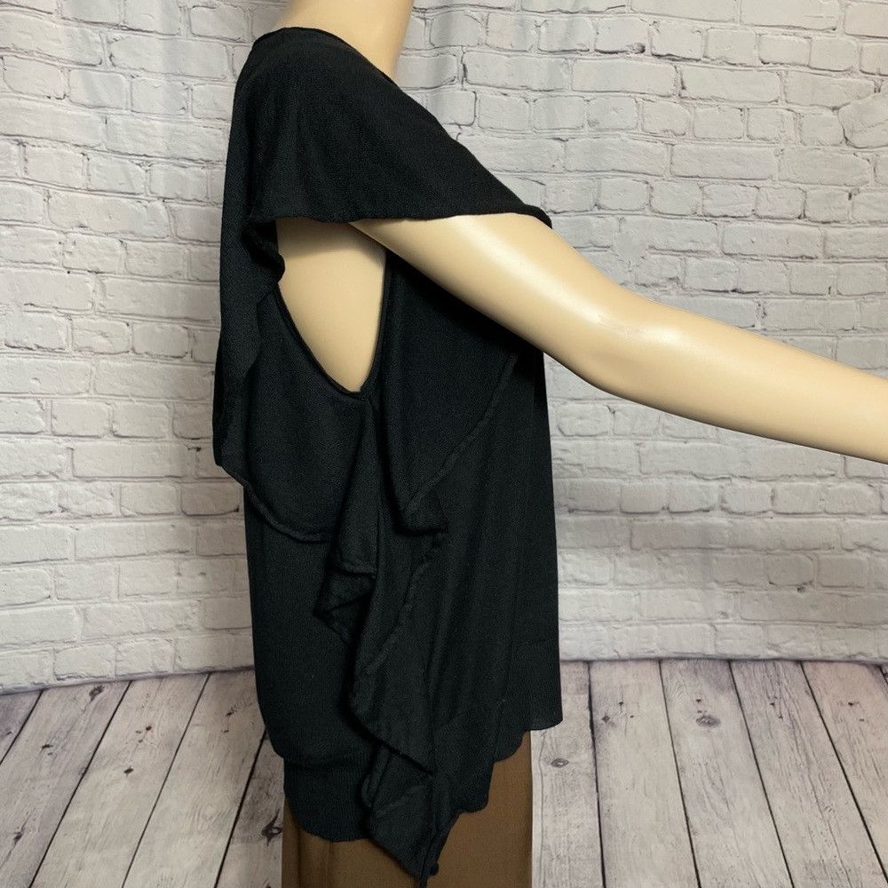 Zara Zara Knit Black Ruffle Sleeveless Top Size L Size L / US 10 / IT 46 - 3 Thumbnail