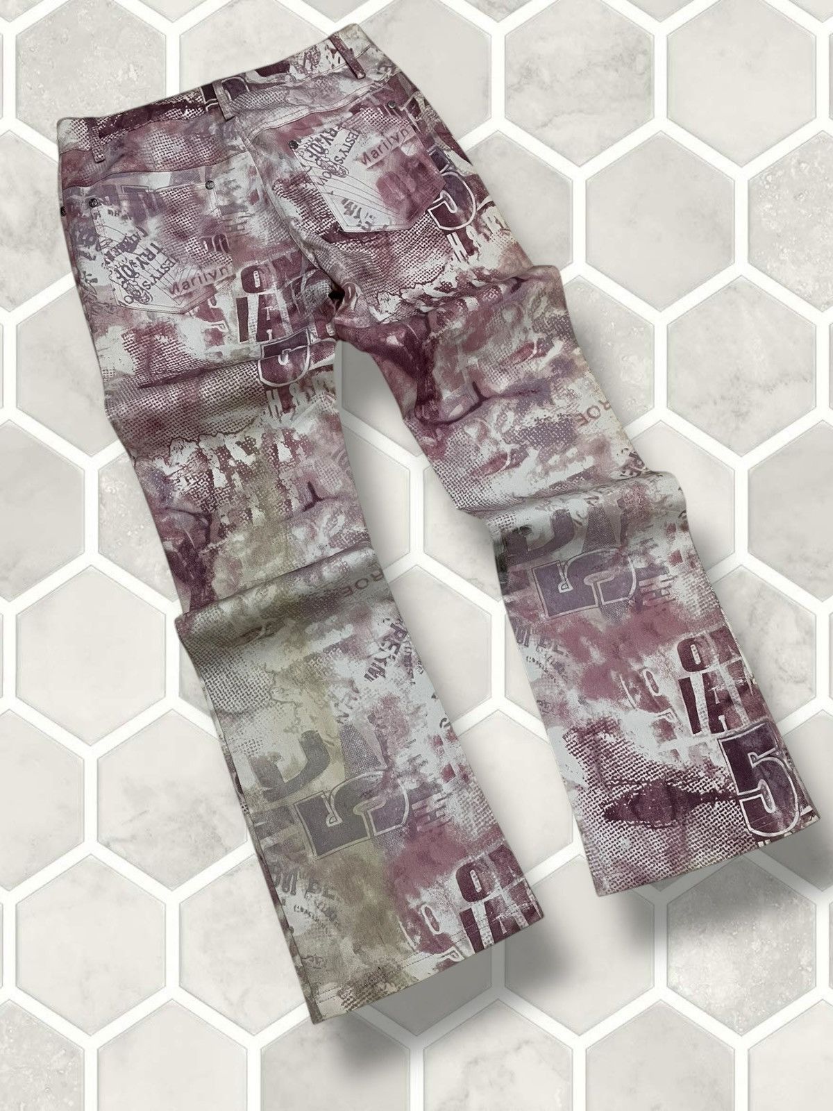 Hysteric Glamour Vintage 1990s Ghole Paris Maryline Monroe Fullprint Pant Size US 26 / EU 42 - 9 Thumbnail