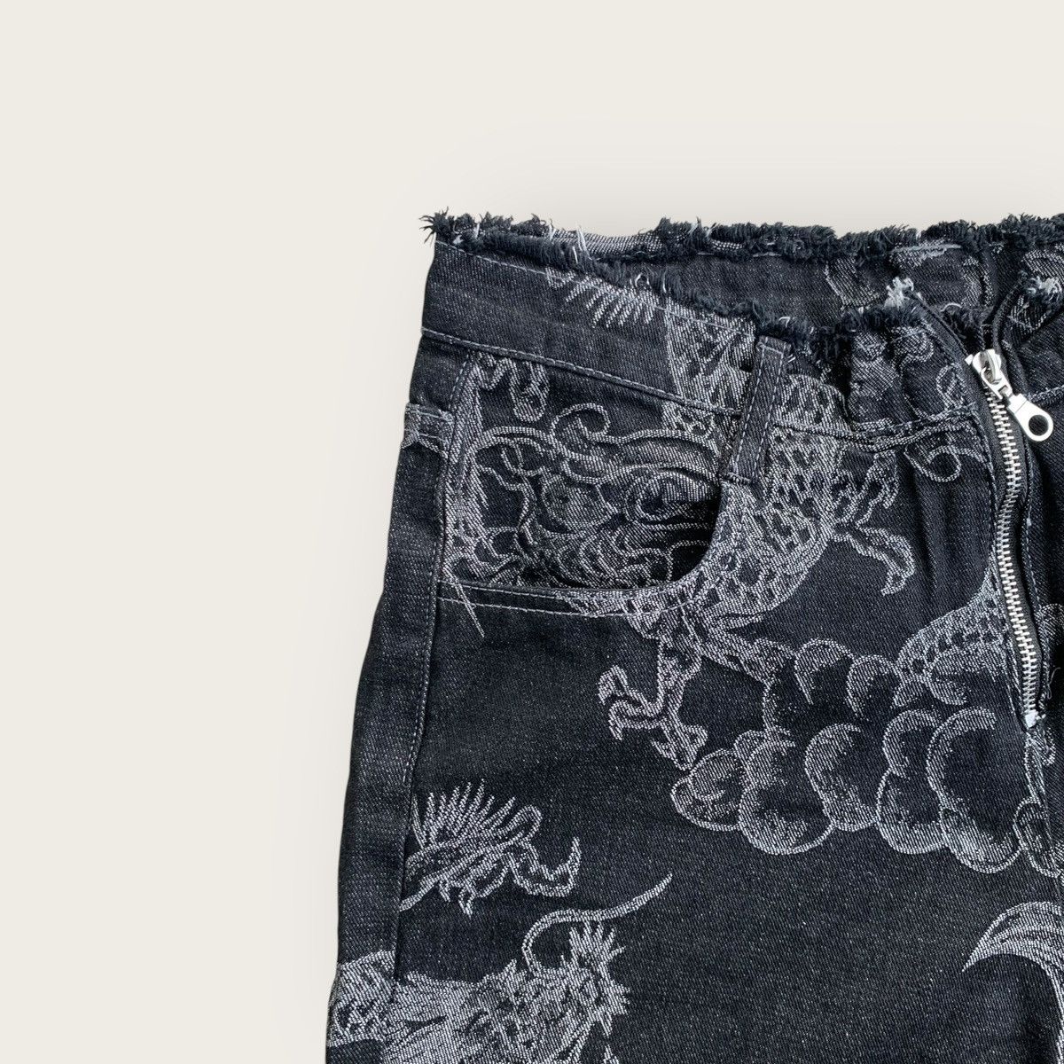 Japanese Brand Flare Jeans Dragon Full Print Size US 30 / EU 46 - 7 Thumbnail