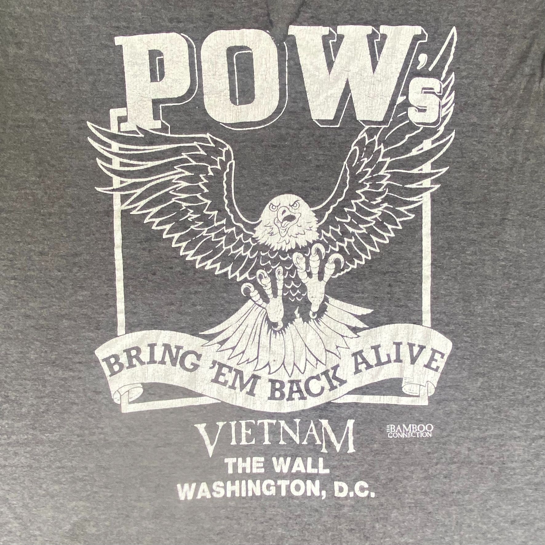 Vintage Vintage 80s POW MIA Shirt Punk Vietnam Veteran Military Tee Size US L / EU 52-54 / 3 - 3 Thumbnail
