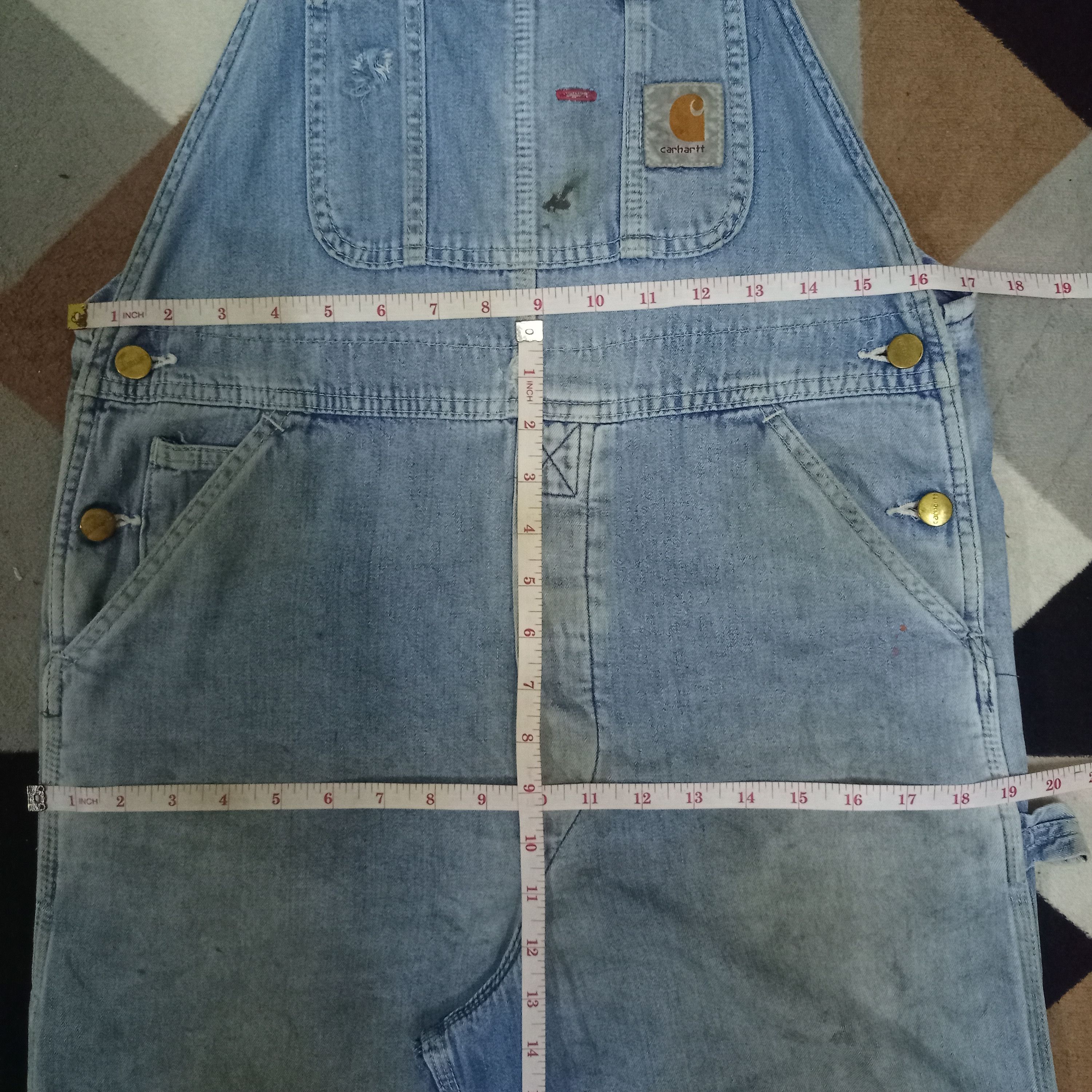 Carhartt Vintage Carhartt USA Distressed Thrashed Style Denim Overall Size US 34 / EU 50 - 11 Thumbnail