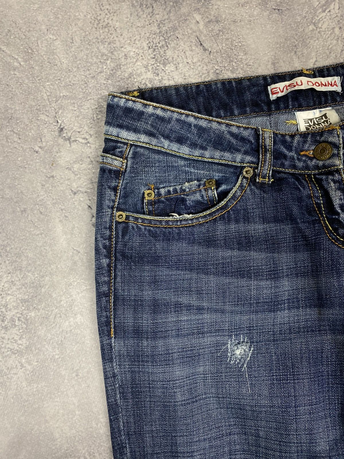 Evisu Evisu Donna Flared Bootcut Jeans Stonewashed y2k japanese Size 31" - 15 Thumbnail