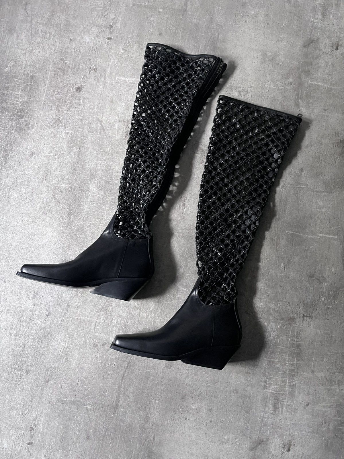 Ann Demeulemeester F/W 2019 Leather Net Boots