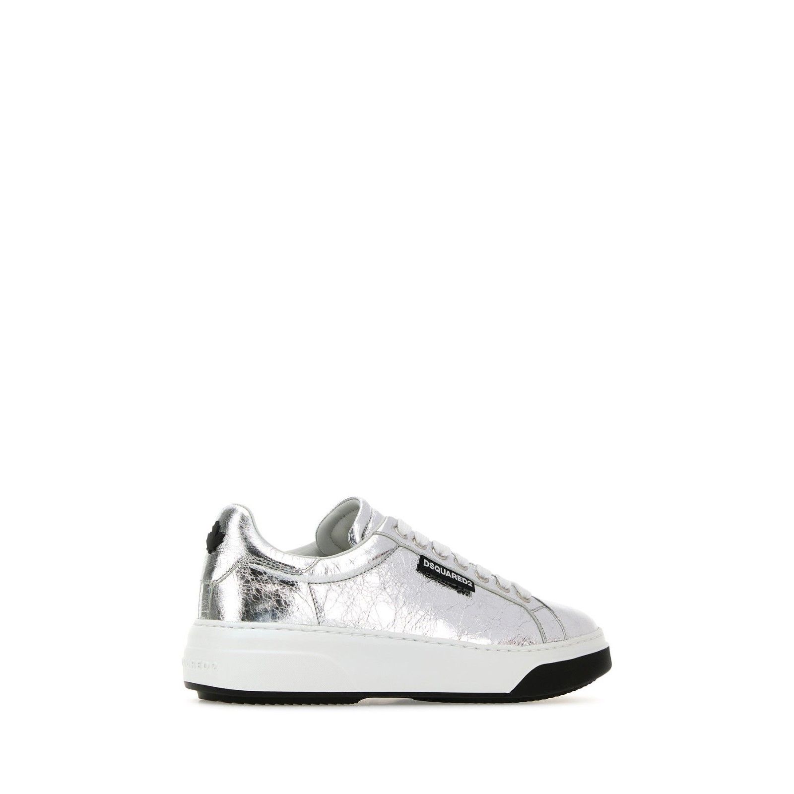Dsquared2 DSQUARED Bumper Silver Leather Sneakers New & Authentic (Wom Size US 6 / IT 36 - 3 Thumbnail