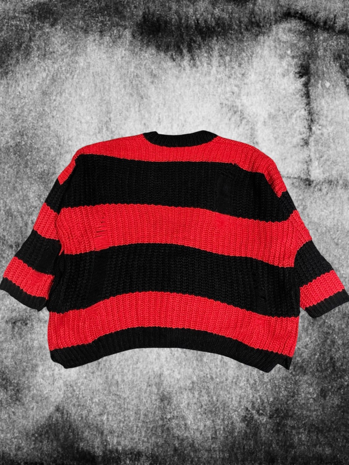 Hysteric Glamour Number Nine Kurt Cobain Style Distressed Cardigan Striped Size US L / EU 52-54 / 3 - 2 Thumbnail