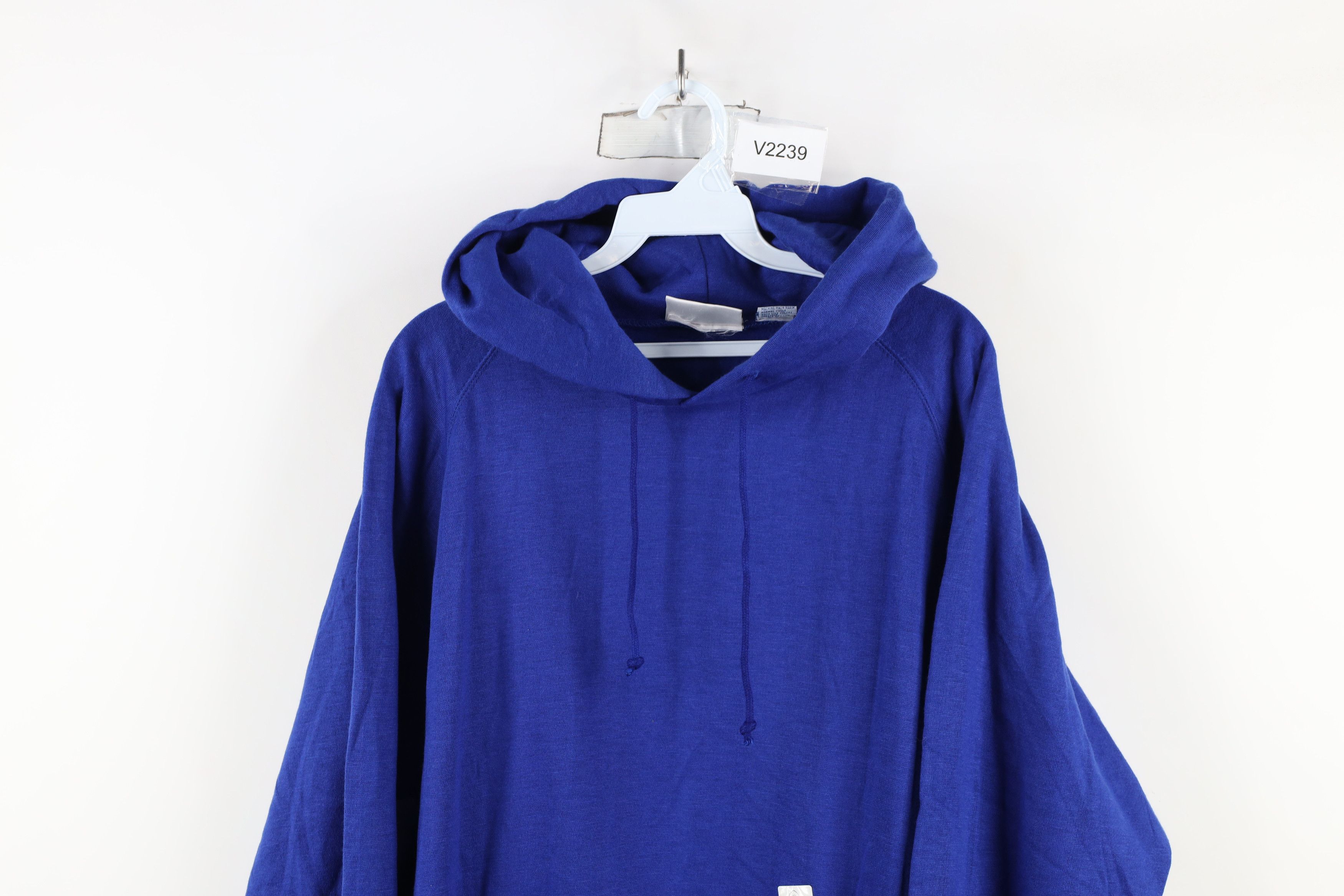 Vintage Deadstock Vintage 70s 80s Streetwear Hoodie Sweatshirt Blue Size US M / EU 48-50 / 2 - 2 Thumbnail