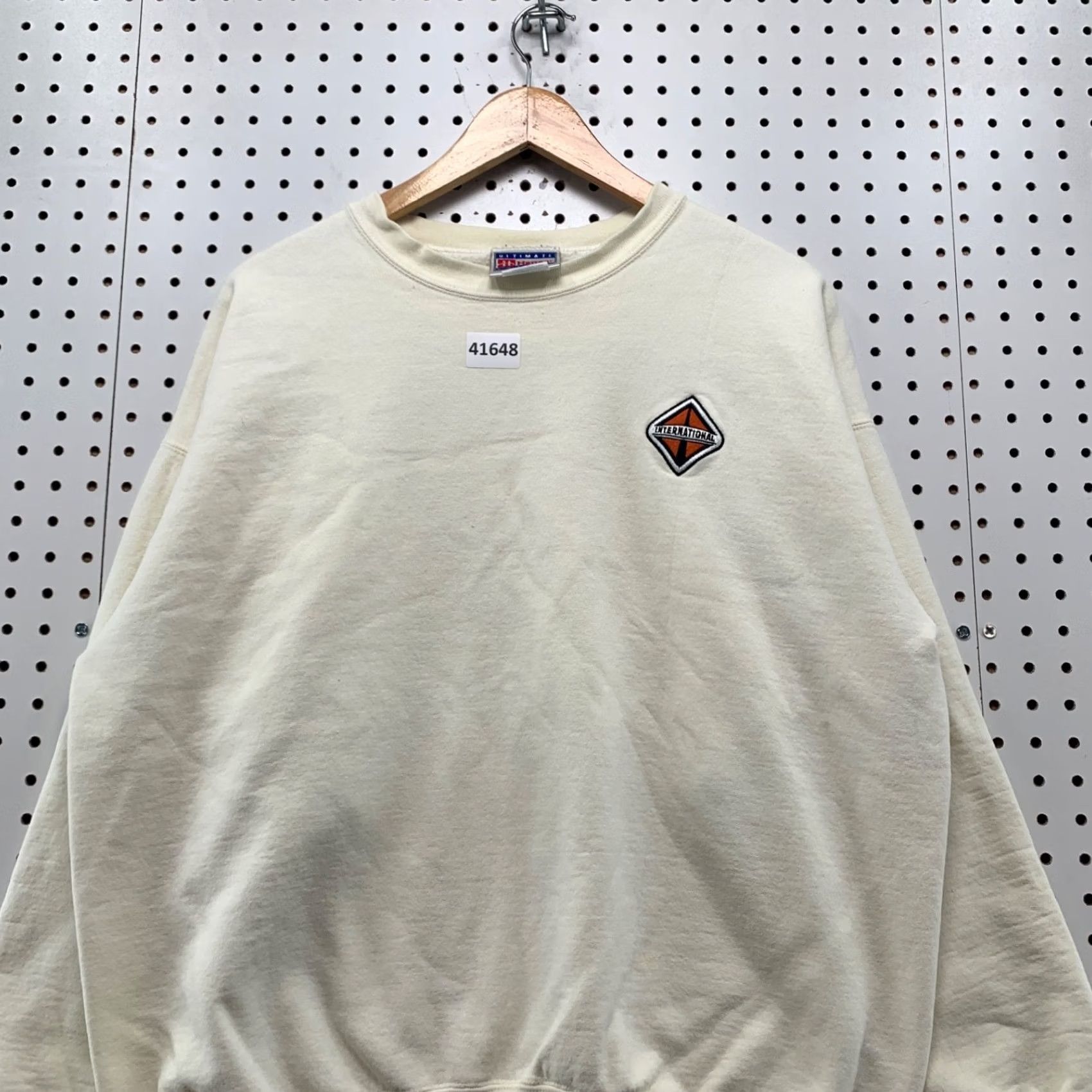 Hanes VINTAGE International Truck Crewneck Sweatshirt Mens Large Beige Fleece USA Size US L / EU 52-54 / 3 - 3 Thumbnail
