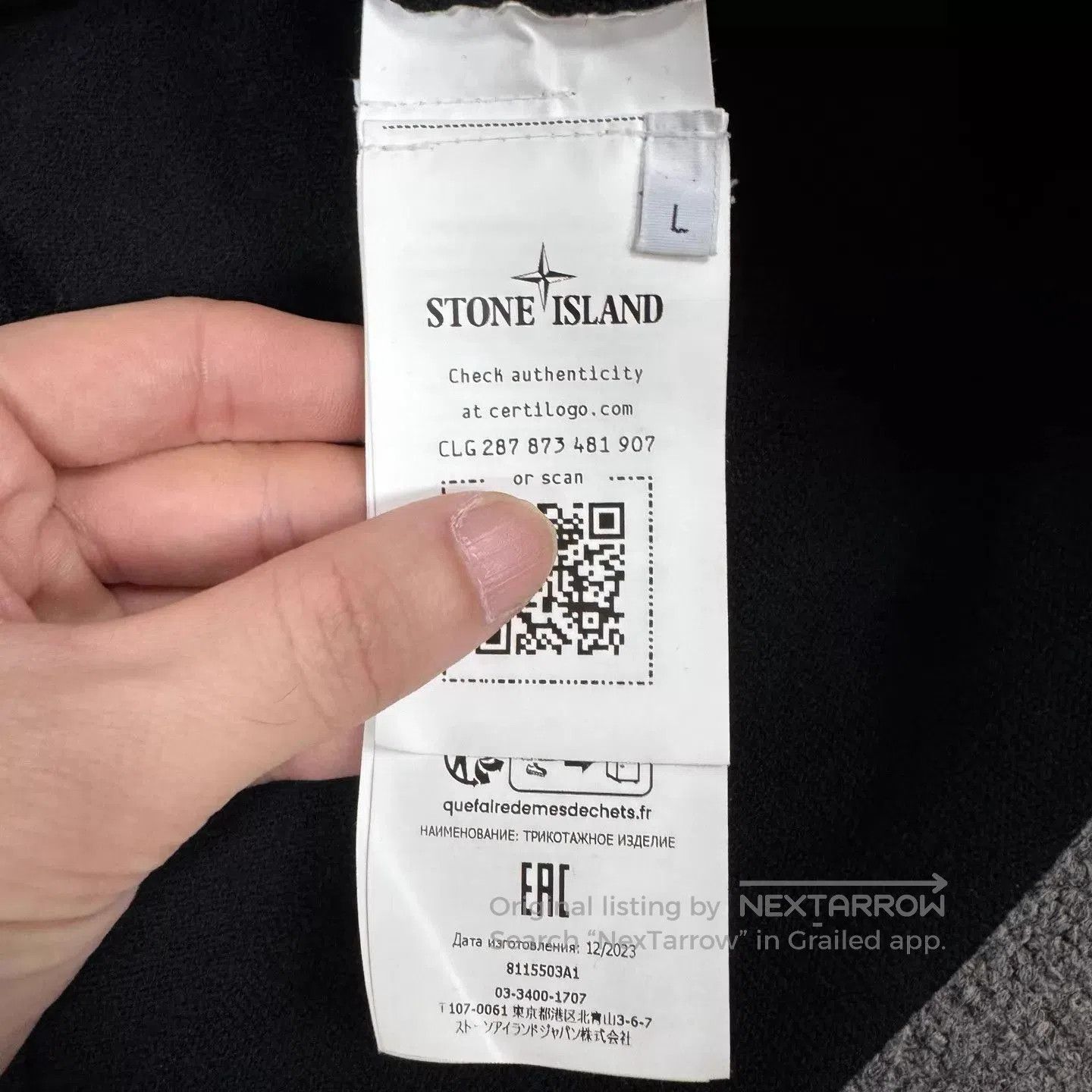 Black Zip-Front Long Sleeve Sweater L.