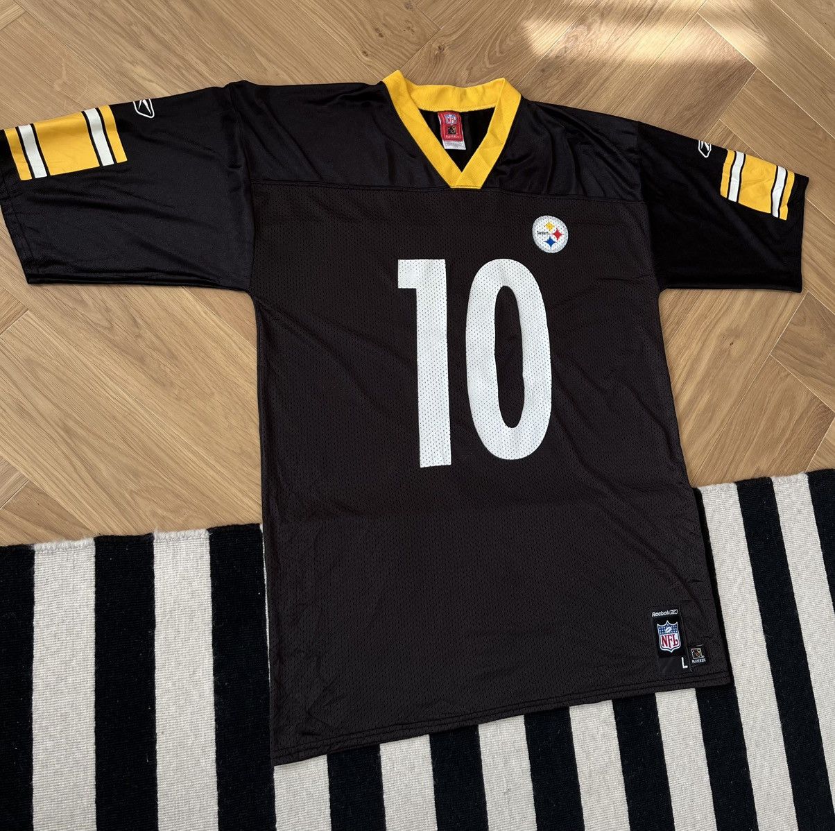 Reebok Pittsburgh Steelers #10 Santonio Holmes Reebok NFL Jersey L Size US L / EU 52-54 / 3 - 2 Thumbnail