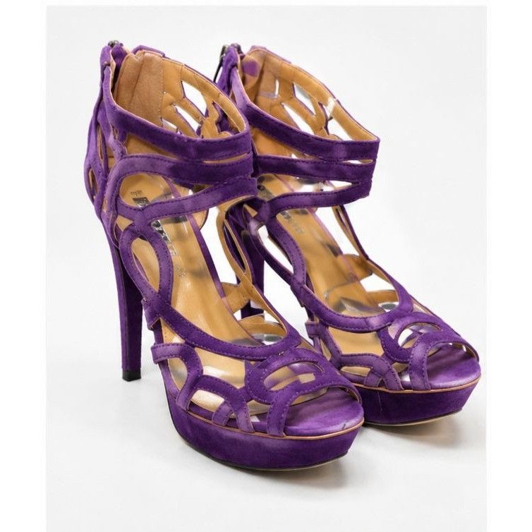 Nine West Nine West Purple Suede Platform Heels Women’s Size 8M Strapp Size US 8 / IT 38 - 1 Thumbnail