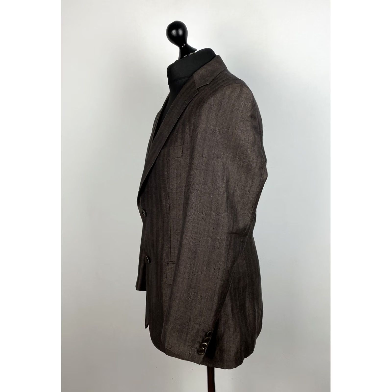 Hugo Boss HUGO BOSS Blazer Jacket Brown Wool Size 48 Mens Regular Two-Button Single-Breasted Classic Jacket Size 48R - 3 Thumbnail