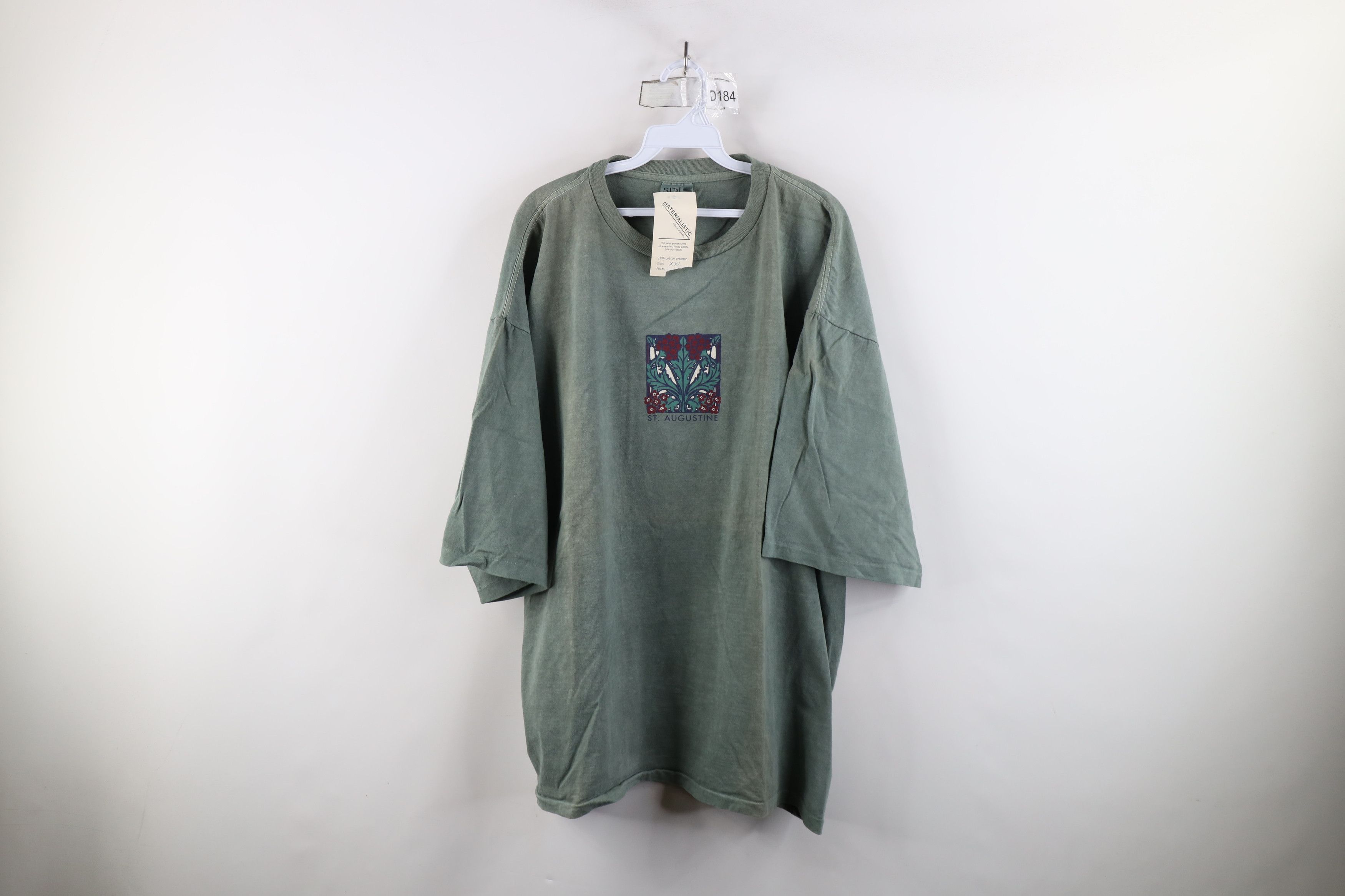 Vintage Deadstock Vintage 90s Streetwear St Augustine Flower T-Shirt Size US XXL / EU 58 / 5 - 1 Thumbnail