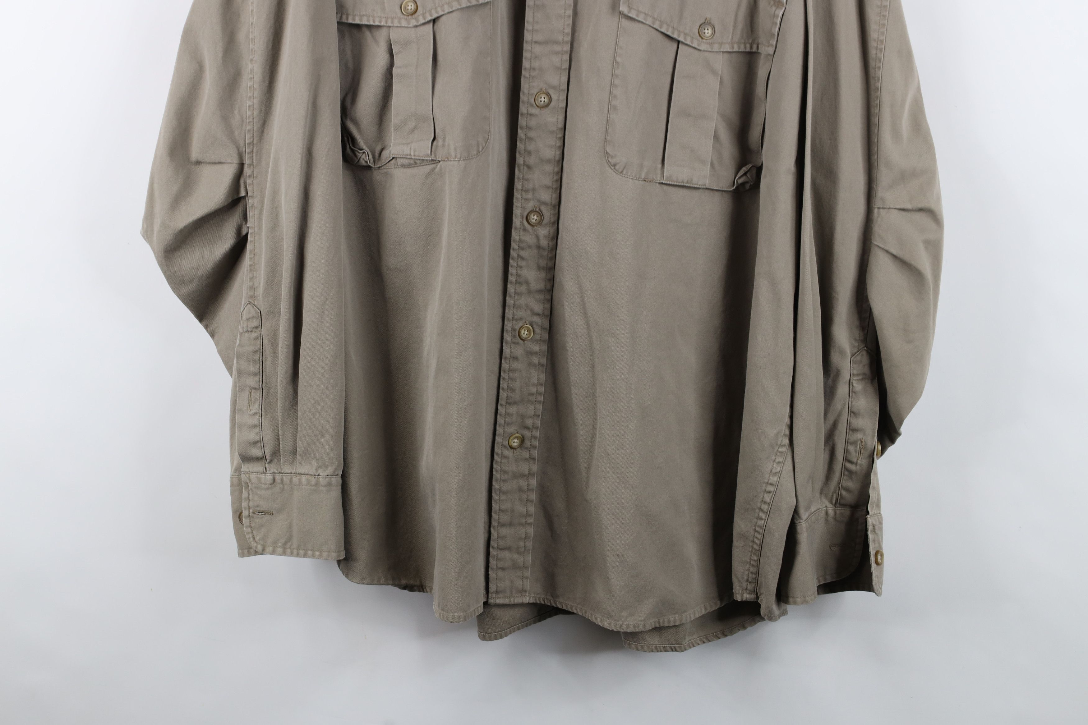 Cabelas Vintage 90s Y2K Cabelas Safari Bush Button Shirt Beige Size US XL / EU 56 / 4 - 3 Thumbnail