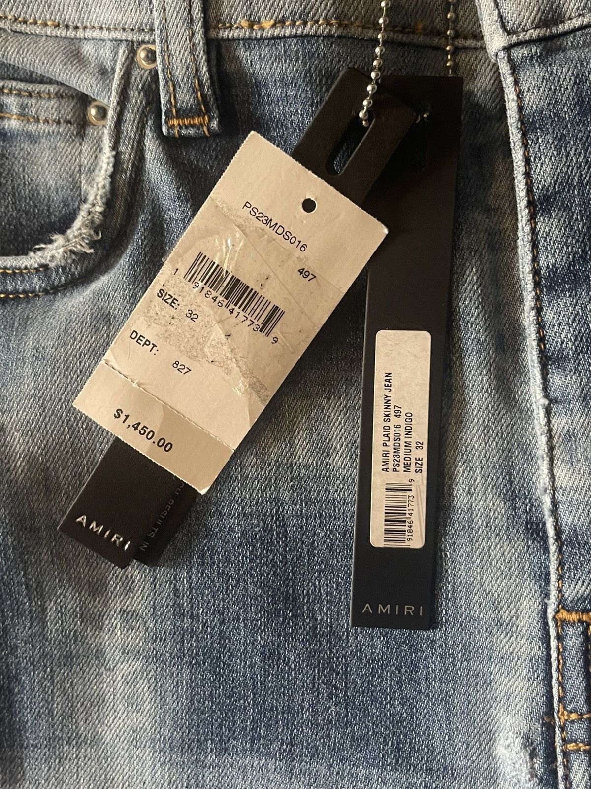 Amiri Amiri Blue Plaid Spellout Jeans Size US 32 / EU 48 - 4 Thumbnail