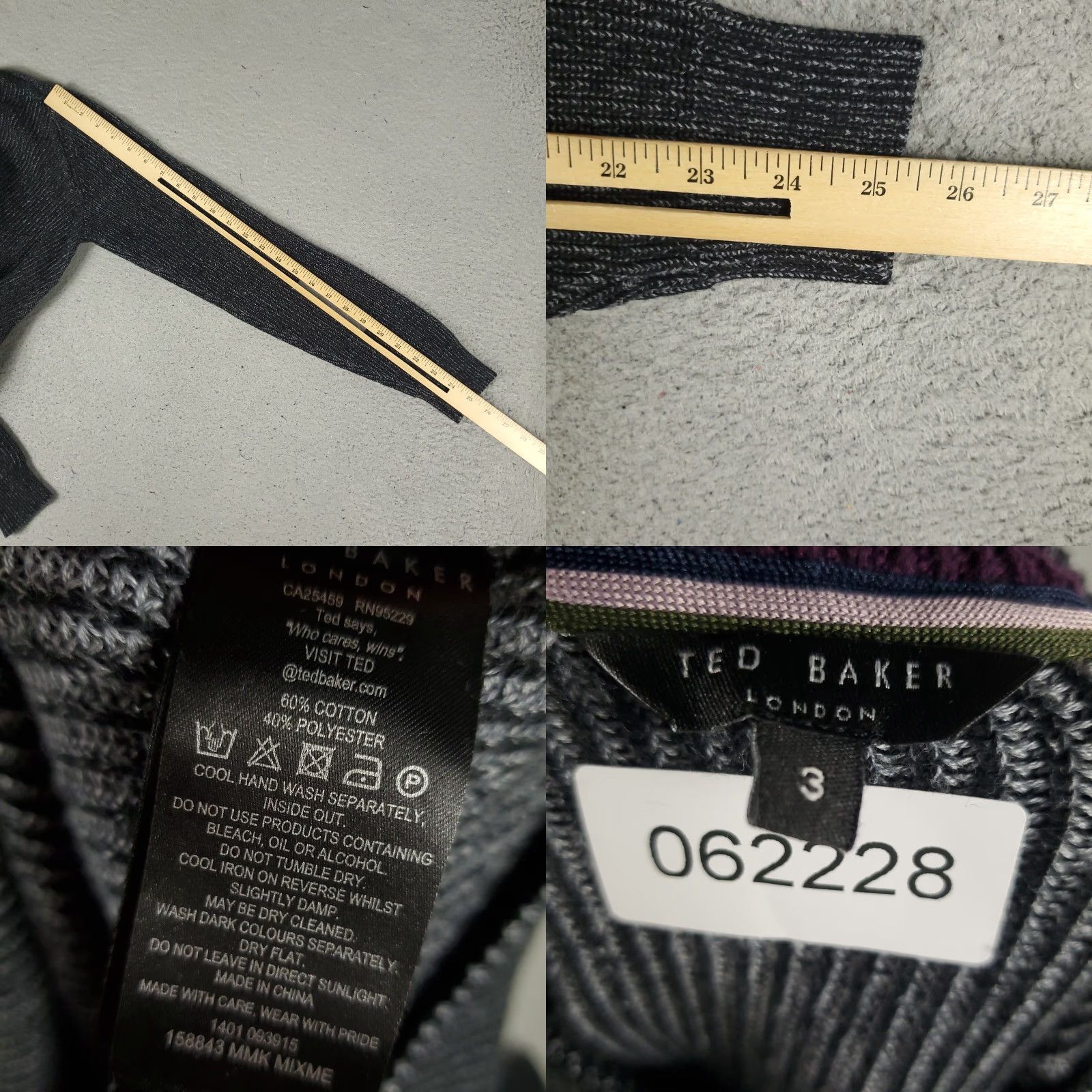 Ted Baker VINTAGE Ted Baker Men's Sweater Pullover Size 3 Gray Knit Long Sleeve Casual Winter Fall Spring Summer Size US S / EU 44-46 / 1 - 8 Thumbnail