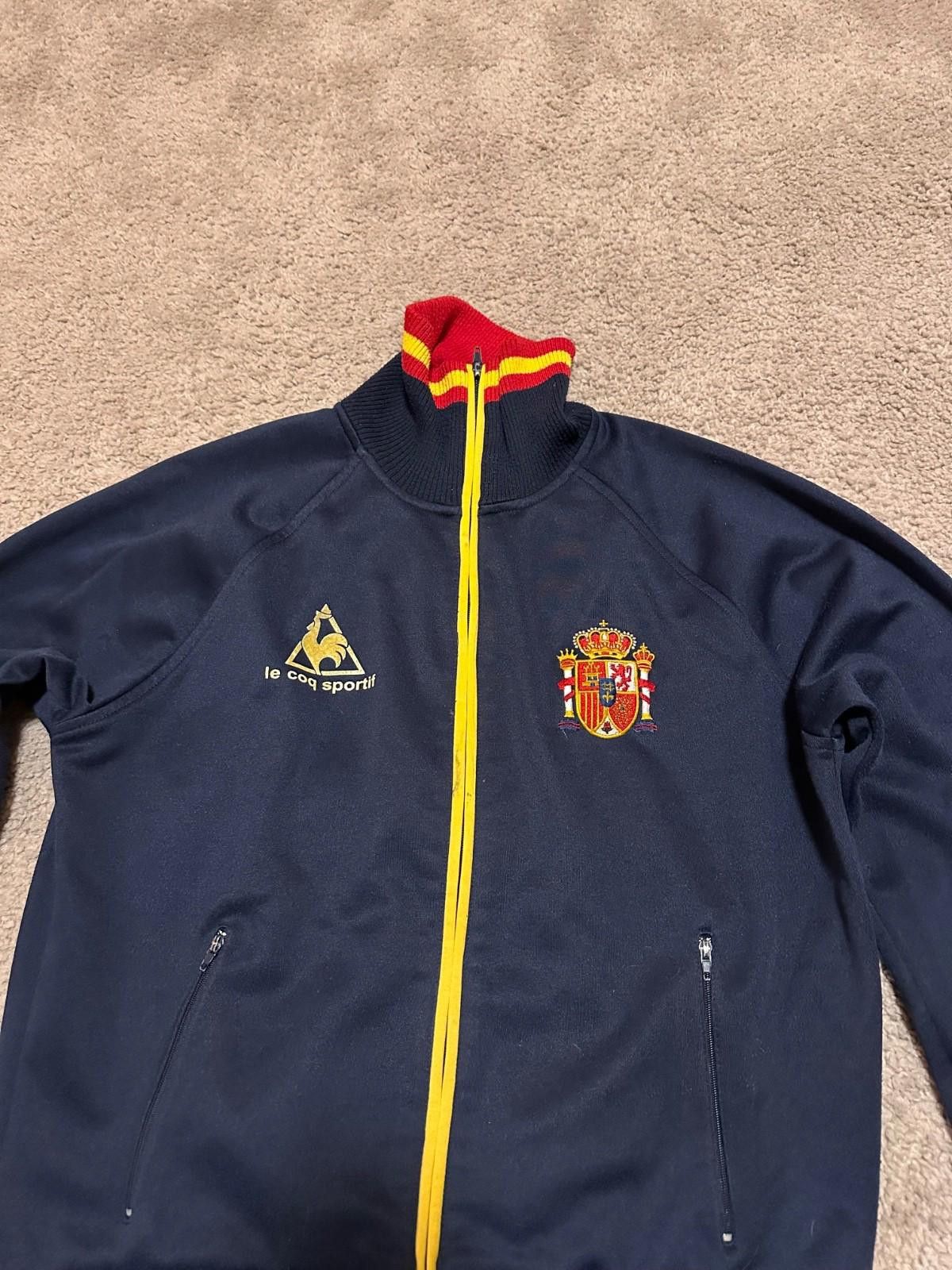 Le Coq Sportif 1989-90 Spain Le Coq Sportif Football Track Jacket Sz L Size US L / EU 52-54 / 3 - 4 Thumbnail