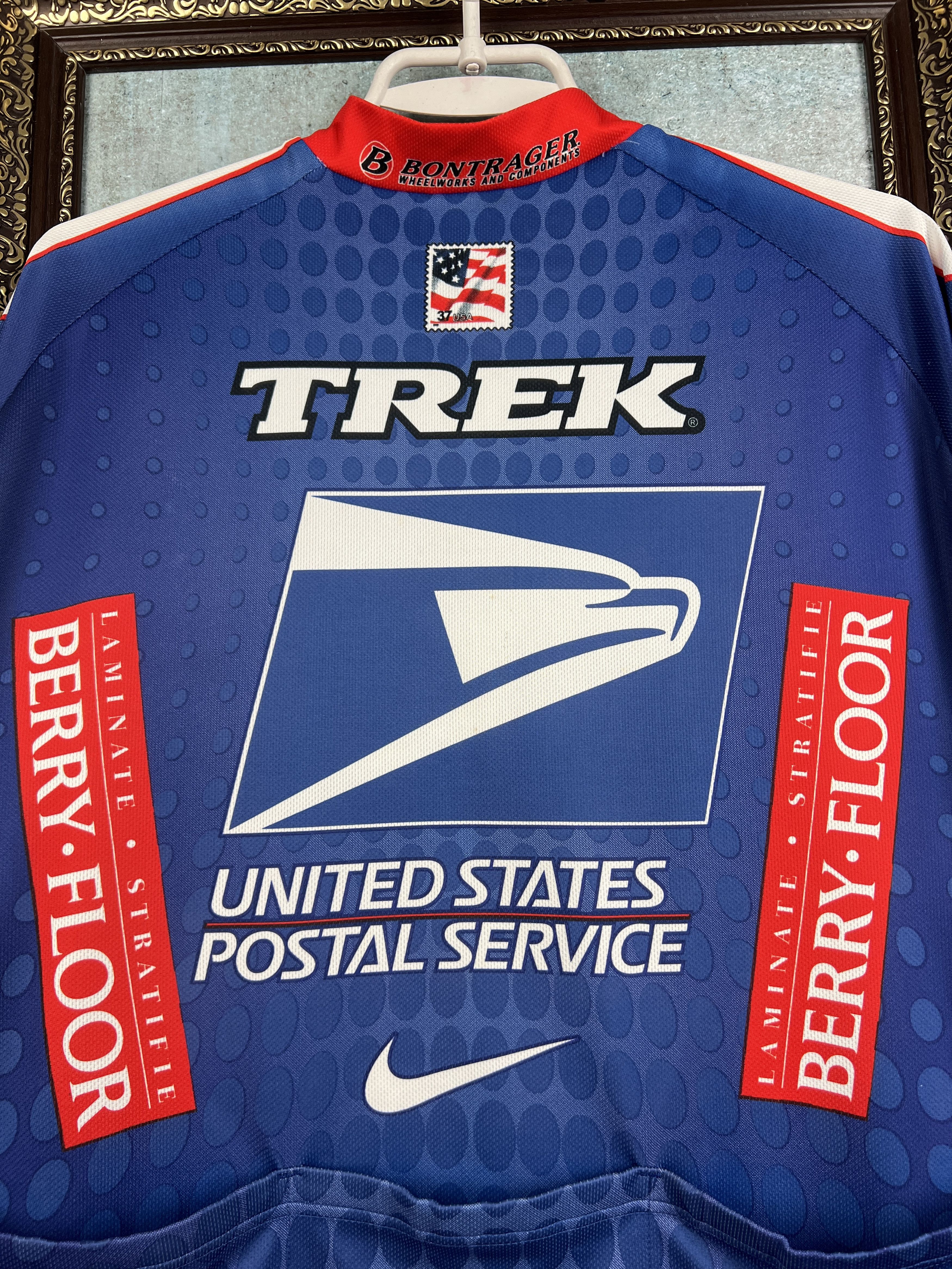 Nike USA Postal Service USPS Cycling Biking Jersey Shirt Size US L / EU 52-54 / 3 - 11 Thumbnail