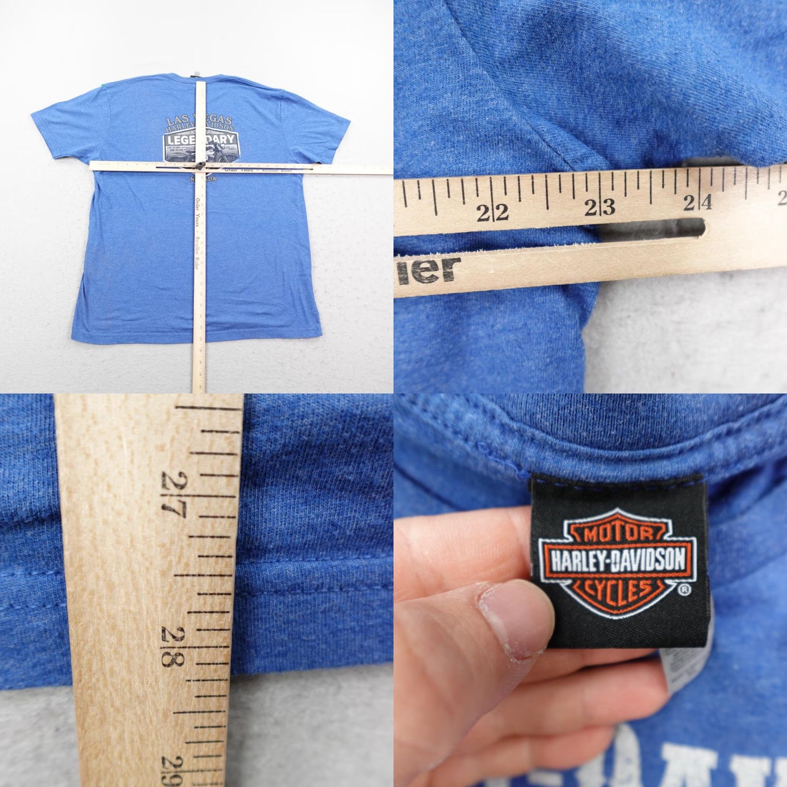 Harley Davidson VINTAGE Harley-Davidson Shirt Mens XL Blue Skull Motorcycle Biker Las Vegas Nevada Tee Size US XL / EU 56 / 4 - 8 Thumbnail
