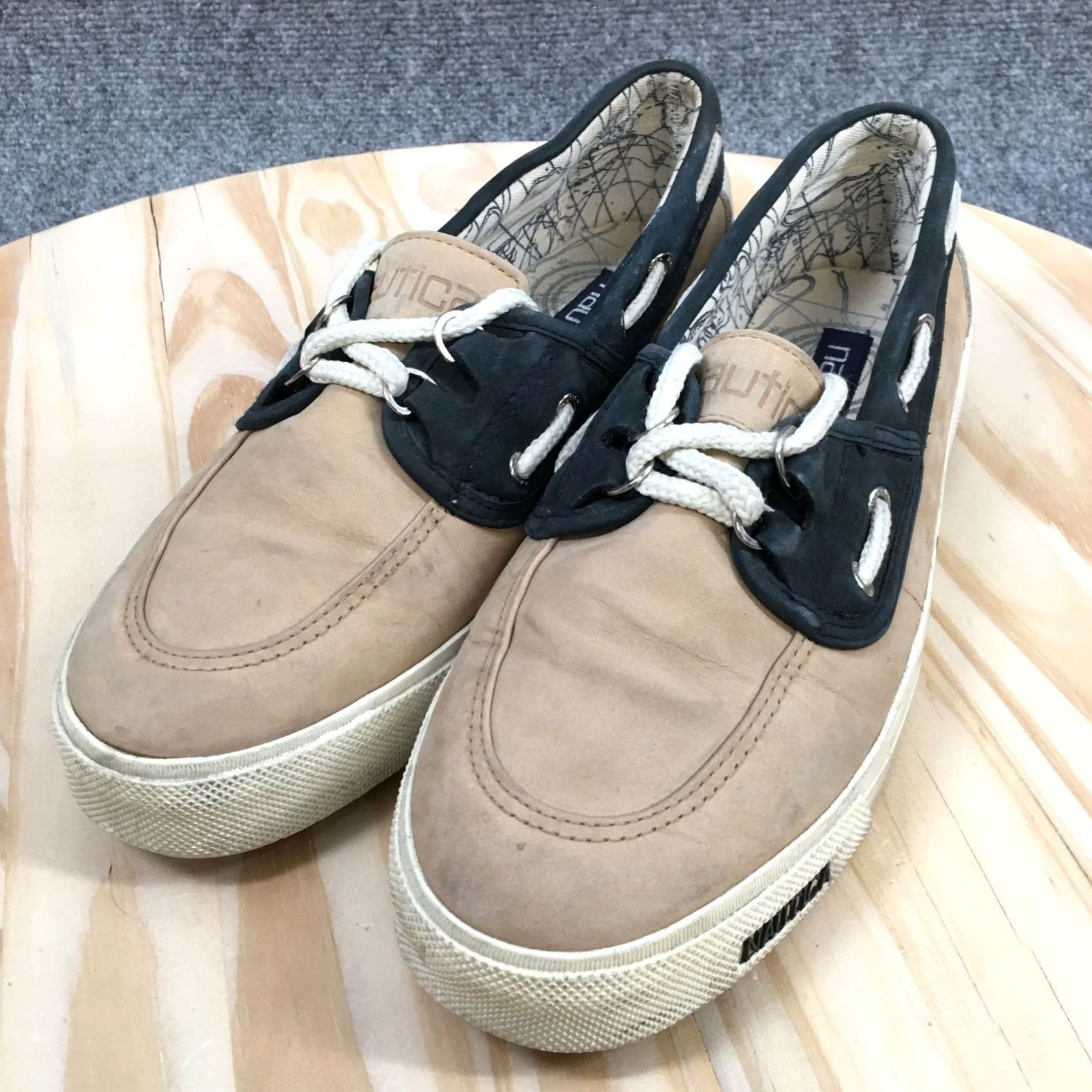 Nautica Nautica Mens Boater II Boat Shoe Khaki Lace Up Comfortable Low Top Round Toe Shoes 8.5 Size US M / EU 48-50 / 2 - 7 Thumbnail