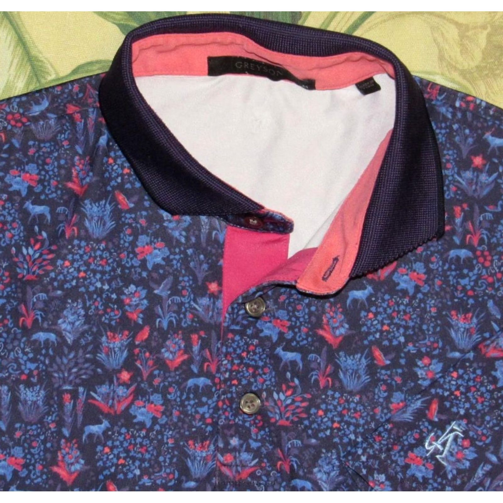 Vintage GREYSON Purple Short Sleeve Polo Golf Shirt Atlanta Country Club Medium Mens Size US M / EU 48-50 / 2 - 2 Thumbnail