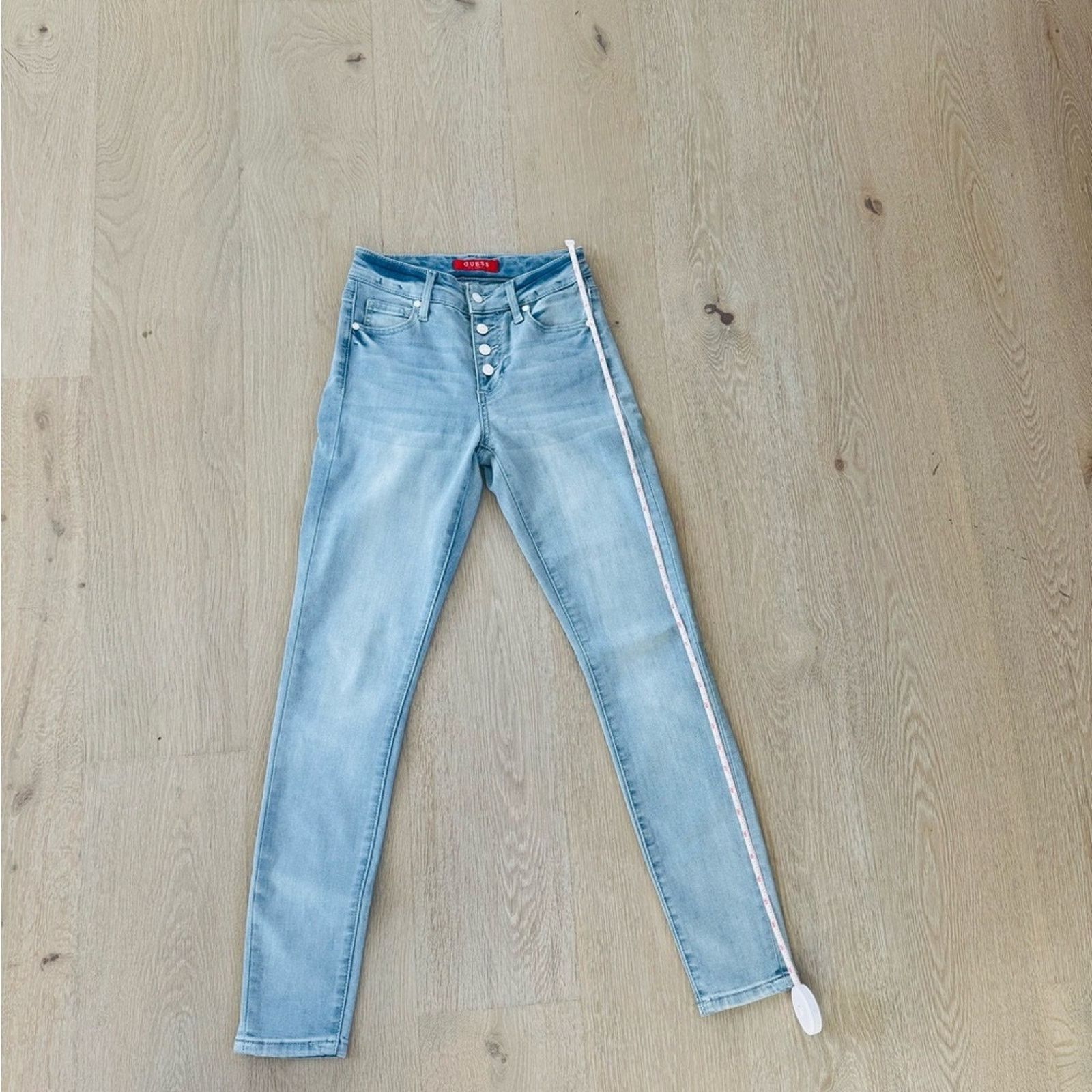 Guess New Guess Y2K Classic Light Blue Skinny Jeans size 23 Size 23" - 1 Thumbnail