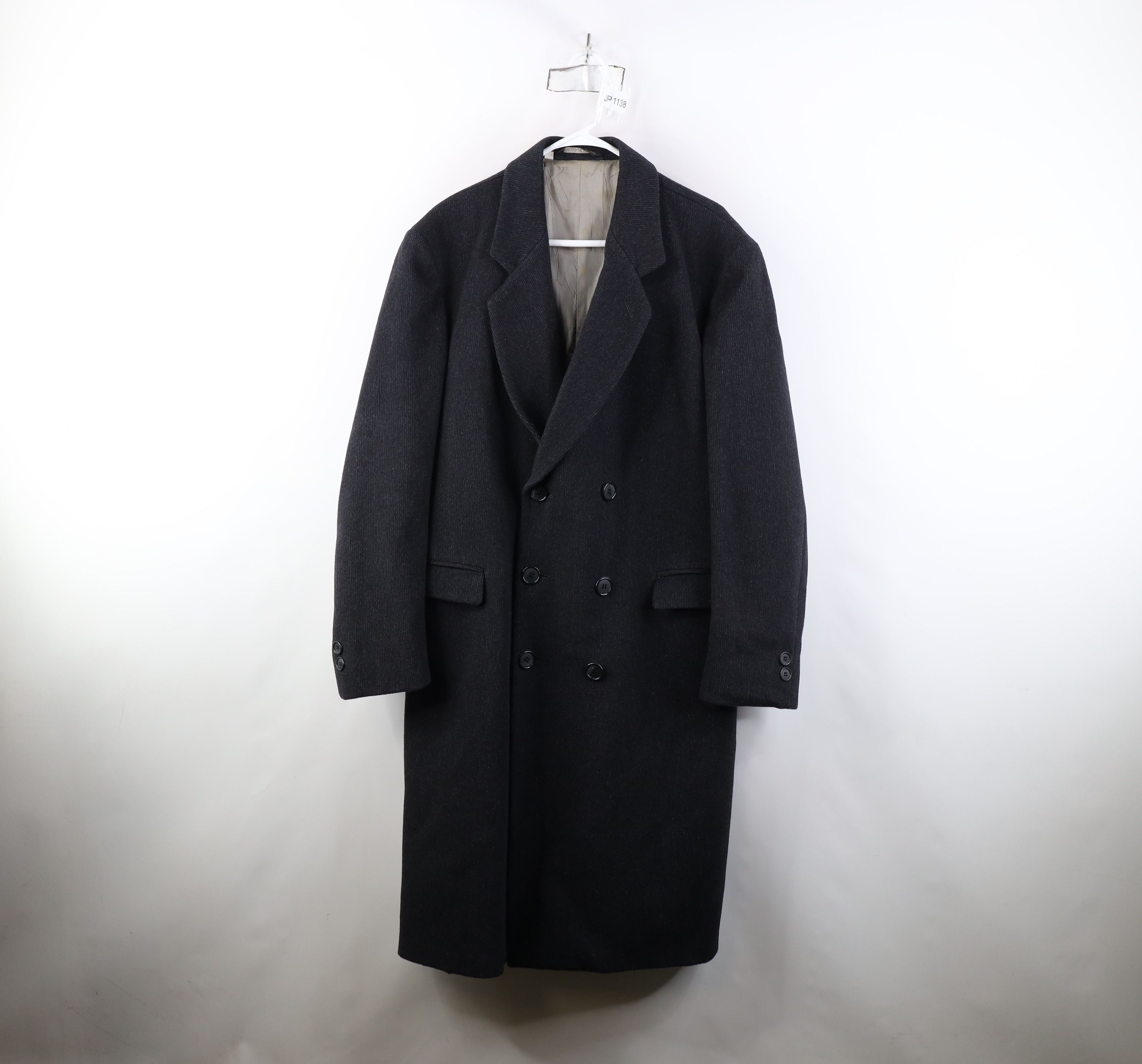 Vintage Vintage 70s Streetwear Wool Ribbed Overcoat Jacket Gray USA Size US XXL / EU 58 / 5 - 1 Thumbnail