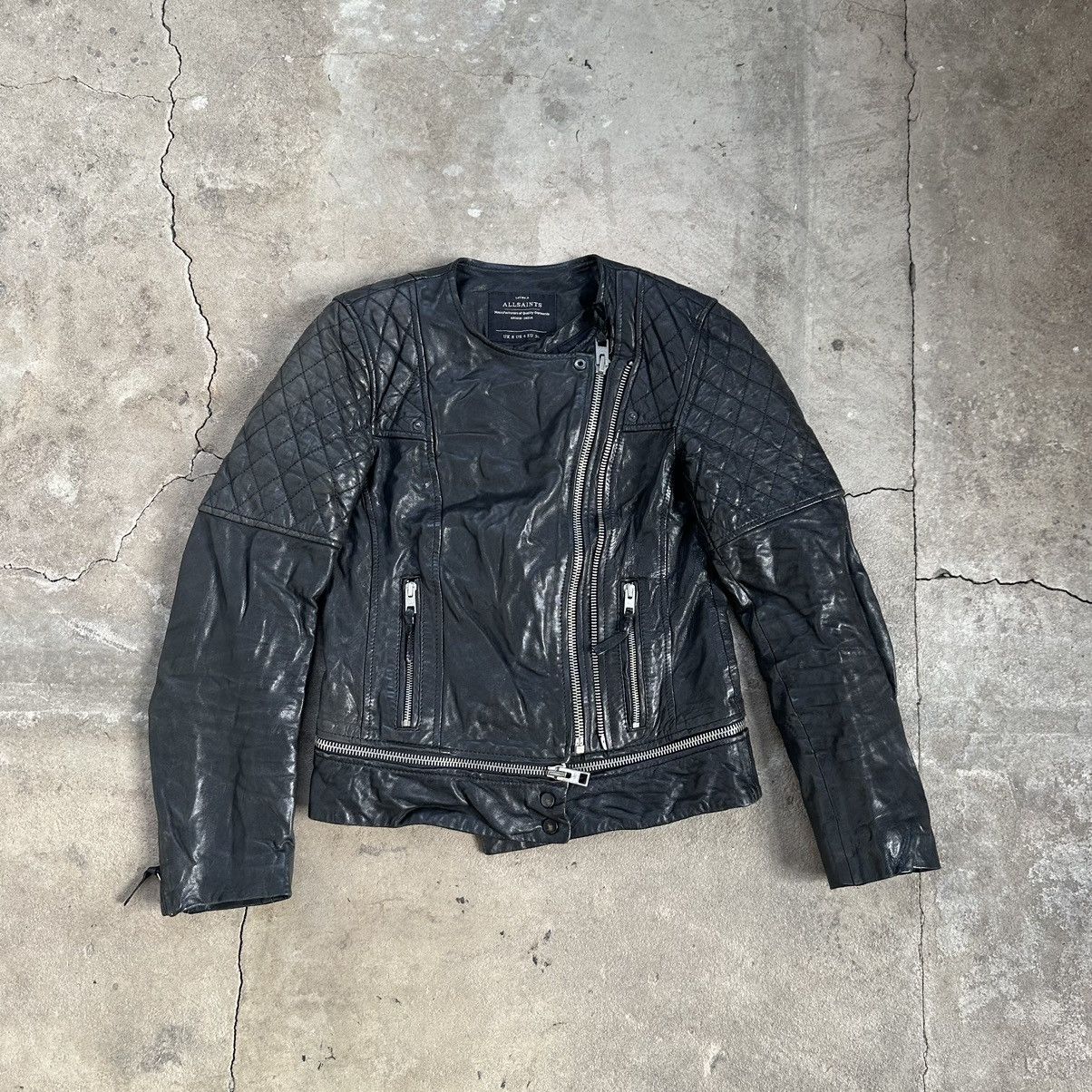 Allsaints Vintage AllSaints Leather Jacket Biker very Rare Women Size S / US 4 / IT 40 - 1 Thumbnail