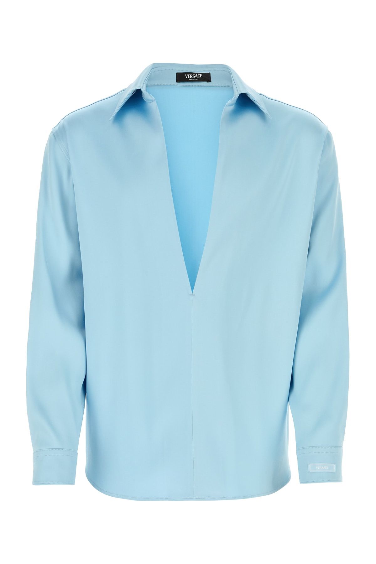 image of Versace Informal Shirt Viscosesilk Fluid Satin in Mixed Colours, Men's (Size Large)