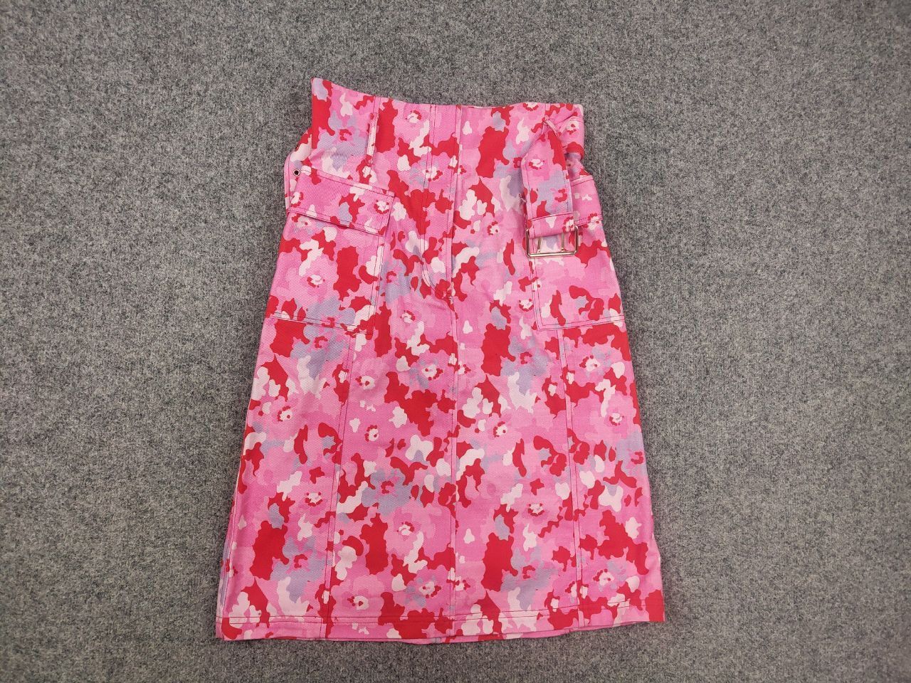 Vintage Manoush Design Bright pink camo belt mid-length Pocket skirt Size 28" / US 6 / IT 42 - 7 Thumbnail