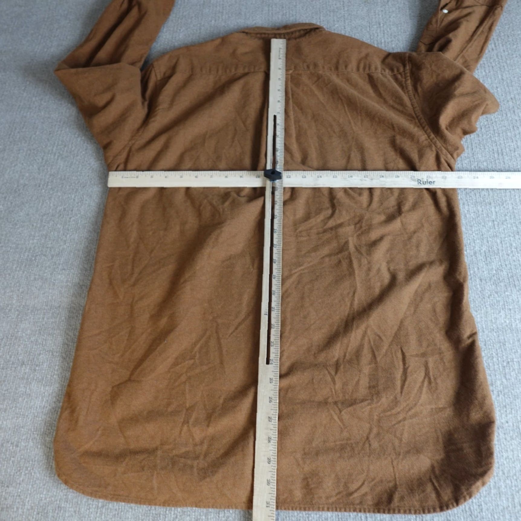 Muji MUJI Mens Shirt XL Beige Solid Button Down Flannel Solid 100% Cotton Size US XL / EU 56 / 4 - 4 Thumbnail