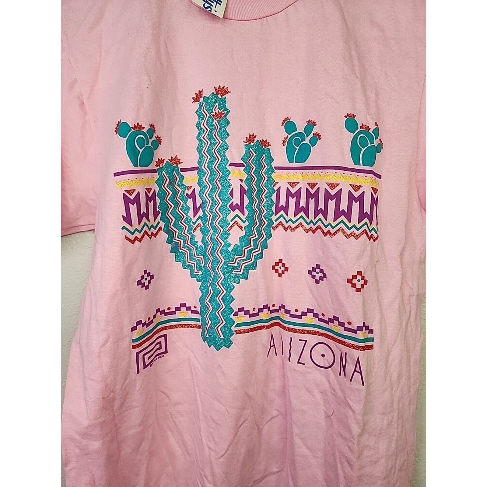 Jerzees Vintage Arizona Desert Shirt Jerzees AZ Pink Tee VTG 90s M Size US L / EU 52-54 / 3 - 2 Thumbnail