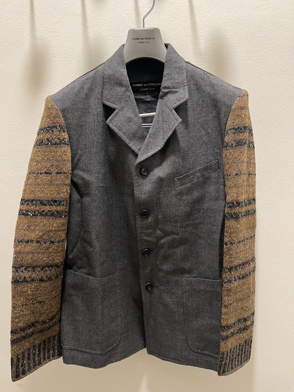 image of Comme Des Garcons x Comme Des Garcons Homme Plus Comme Des Garçons Homme Plus Blazer in Grey (Size 
