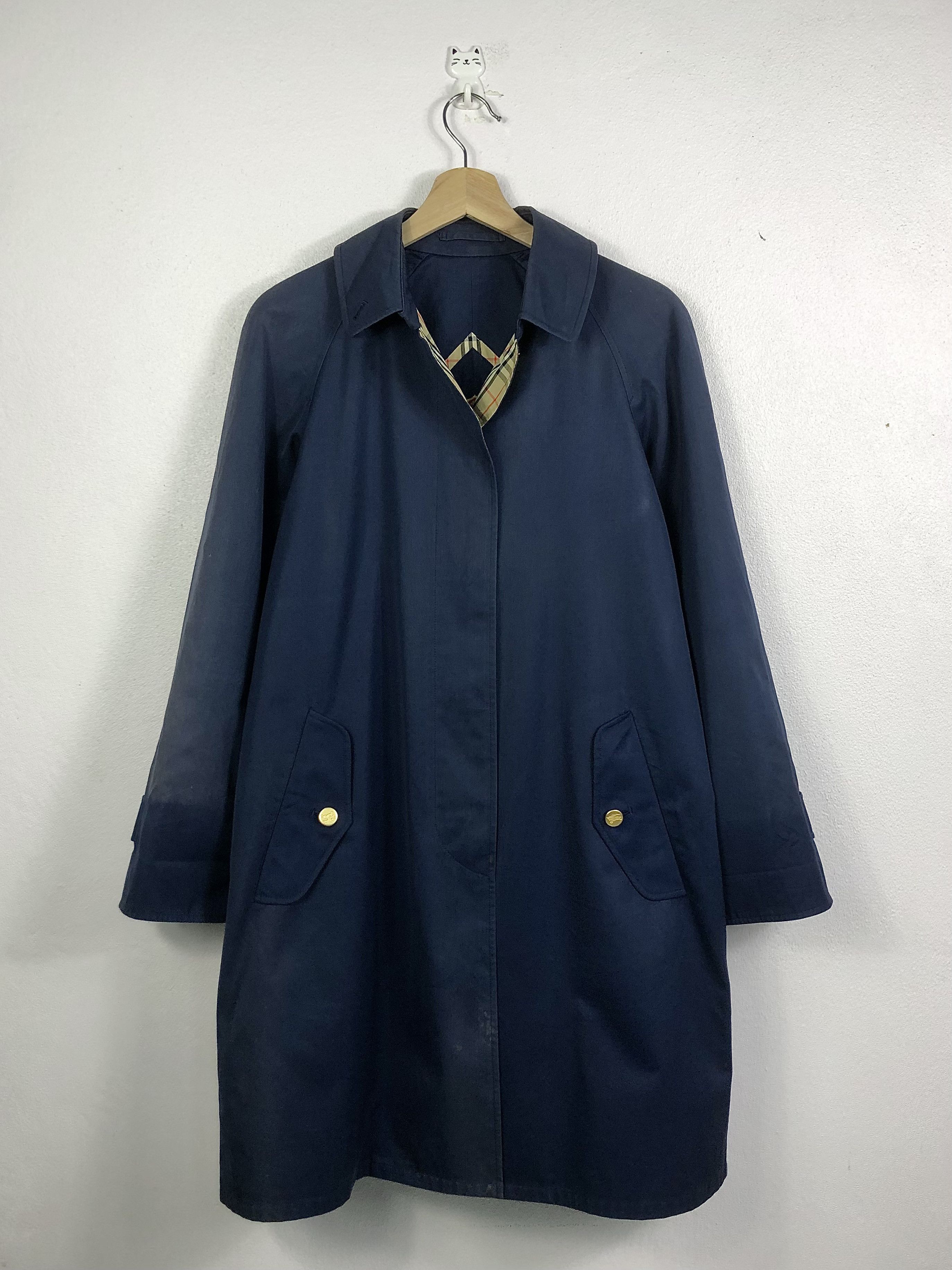 Burberry Prorsum Vintage Burberrys Nova Check Big Logo Trench Coat Jacket Size US M / EU 48-50 / 2 - 2 Thumbnail