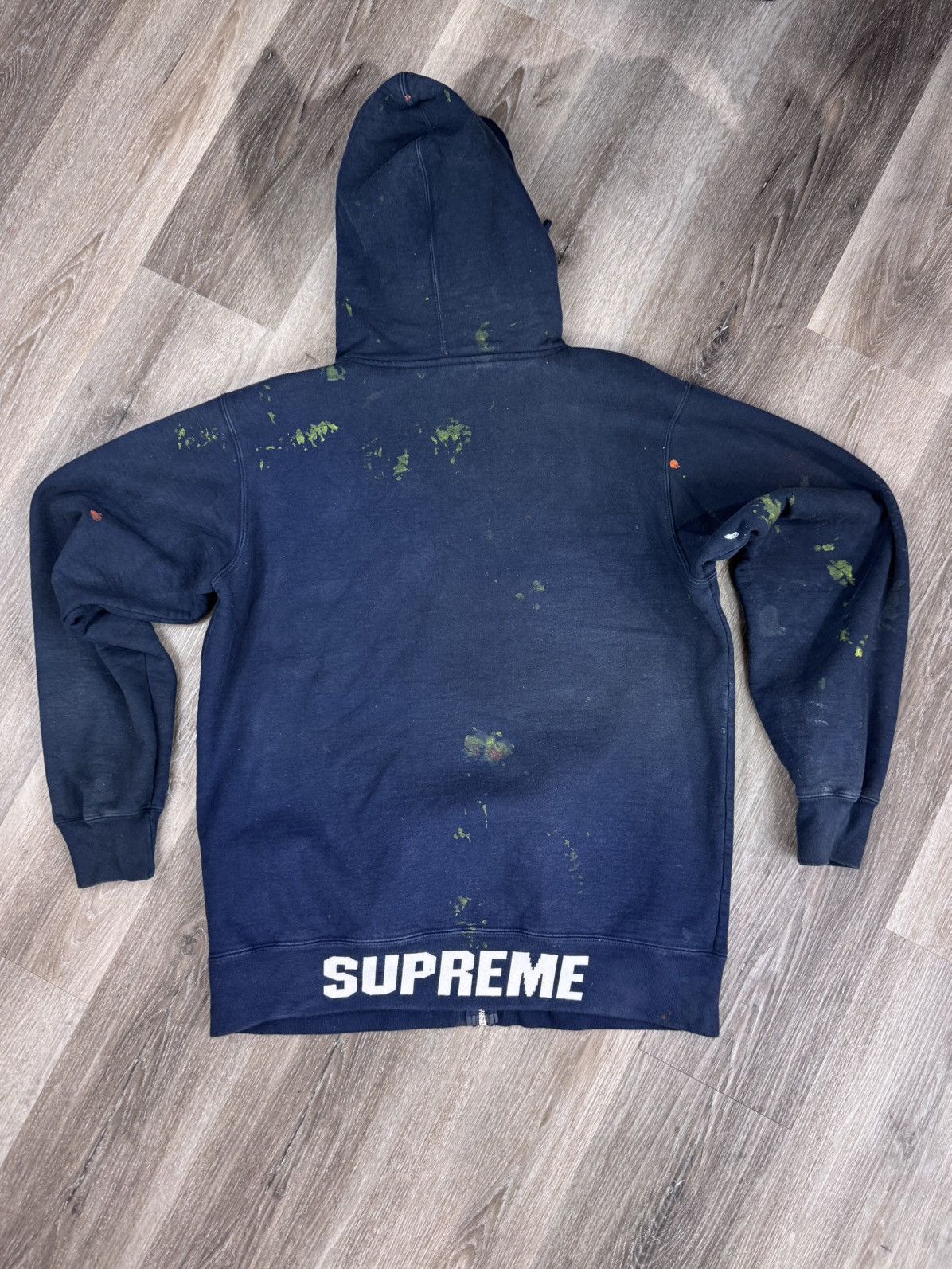 Supreme SUPREME DISTRESSED ZIP UP HOODED SWEATSHIRT XL PAINTED Size US XL / EU 56 / 4 - 4 Thumbnail