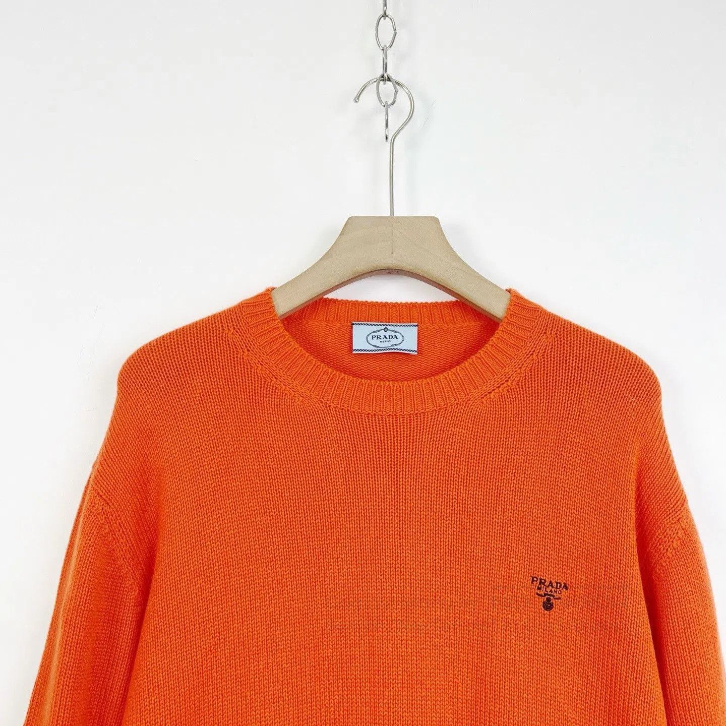 Prada Prada Orange Cashmere Knit Logo Sweater. Size M / US 6-8 / IT 42-44 - 3 Thumbnail
