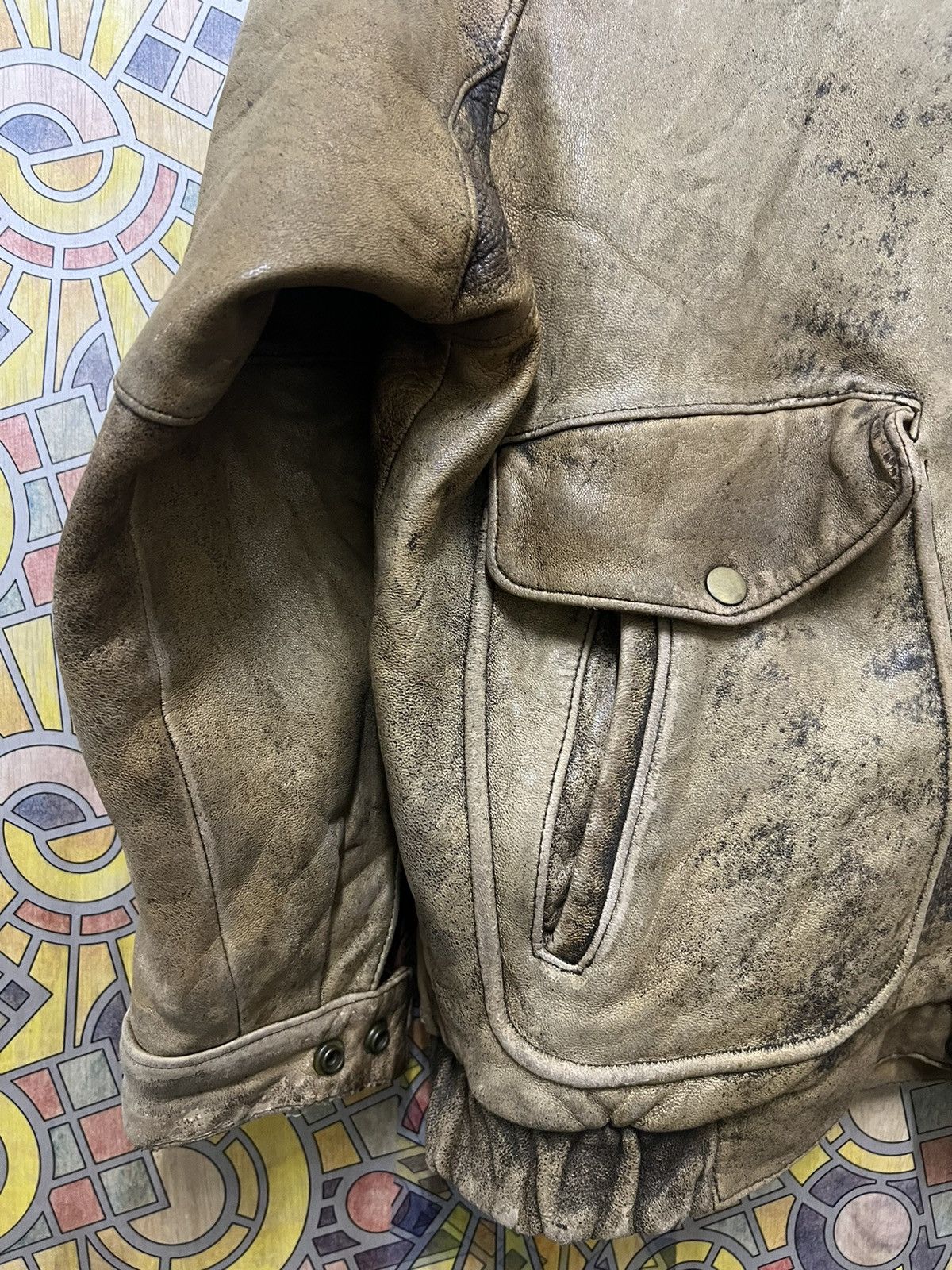 Japanese Brand × Leather VERY VINTAGE JACKET 🧥 LEATHER. (GJ36) Size US L / EU 52-54 / 3 - 20 Thumbnail