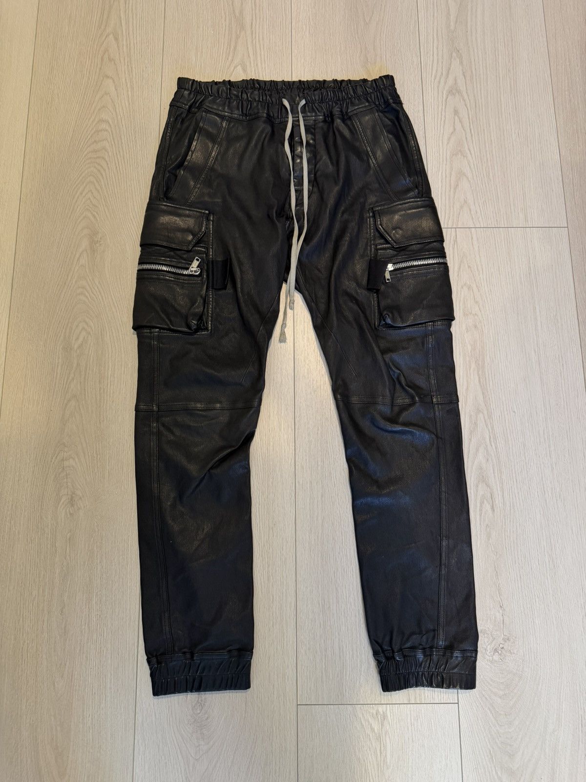 Rick Owens Rick Owens EDFU 2023 Leather Mastodon Joggers Size US 30 / EU 46 - 2 Thumbnail