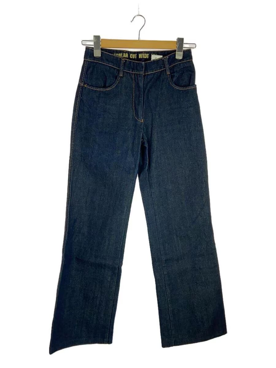 image of Maison Margiela Contrast Stitch Wide Leg Denim Jeans in Indigo, Men's (Size 26)