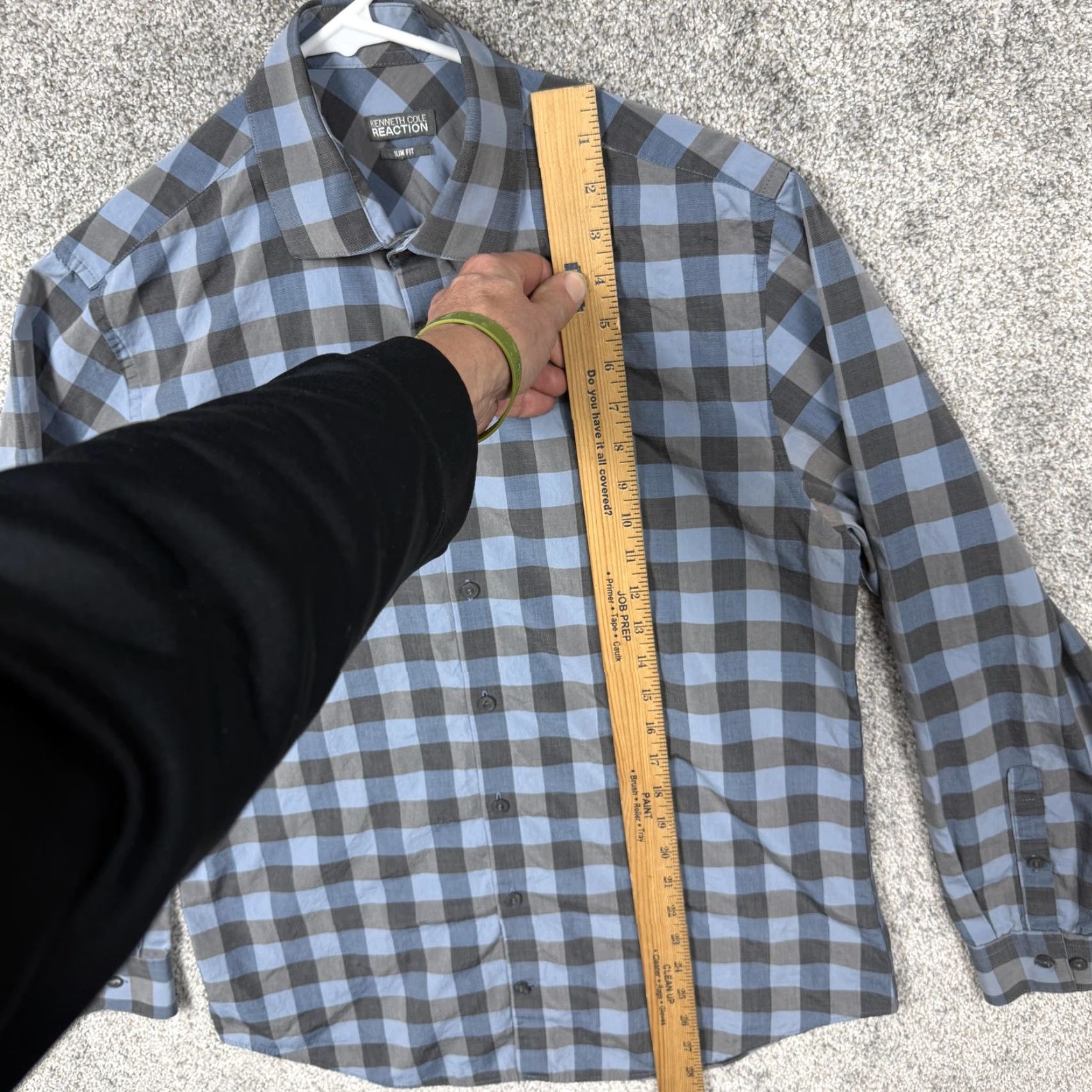 Kenneth Cole Kenneth Cole Reaction Dress Shirt Slim Fit 15.5 32/33 Blue Check Mens Shirt Business Casual Slim Fit Size US L / EU 52-54 / 3 - 2 Thumbnail