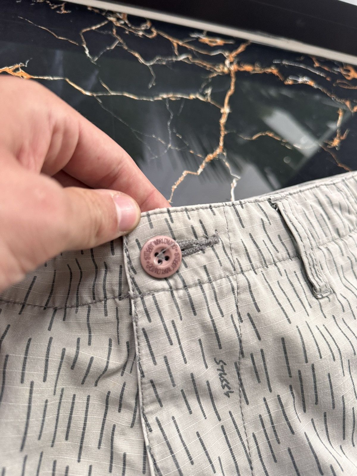 Stussy × Vintage STUSSY VINTAGE MONOLOGO STREETWEAR CARGO SHORTS Size US 34 / EU 50 - 6 Thumbnail