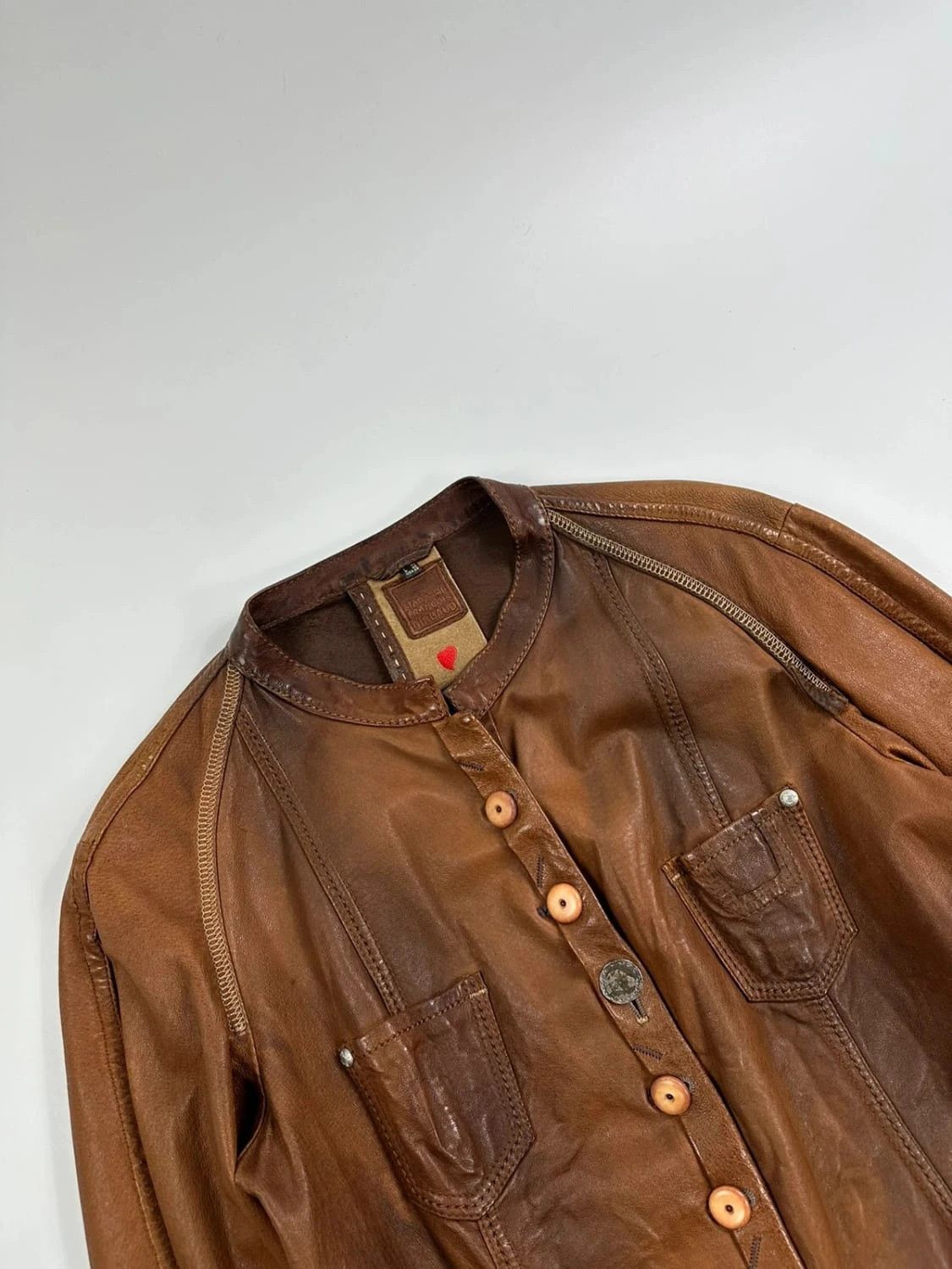 Marithe + Francois Girbaud Marithé + Francois Girbaud Patch Leather jacket Brown Size M / US 6-8 / IT 42-44 - 5 Thumbnail